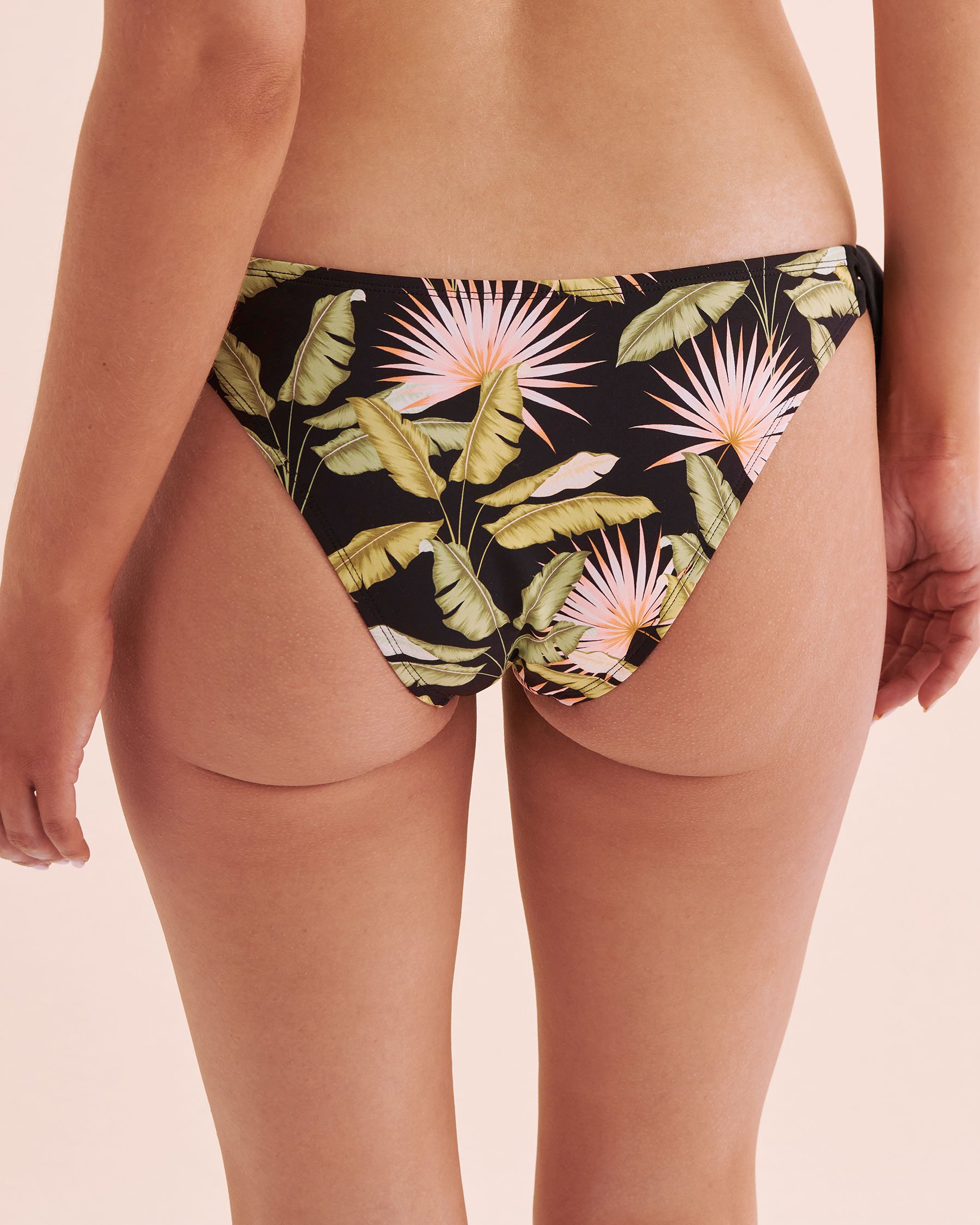 SKYE Bas de bikini noué aux hanches Bali Zoey Imprimé tropical noir SK77332 - View2