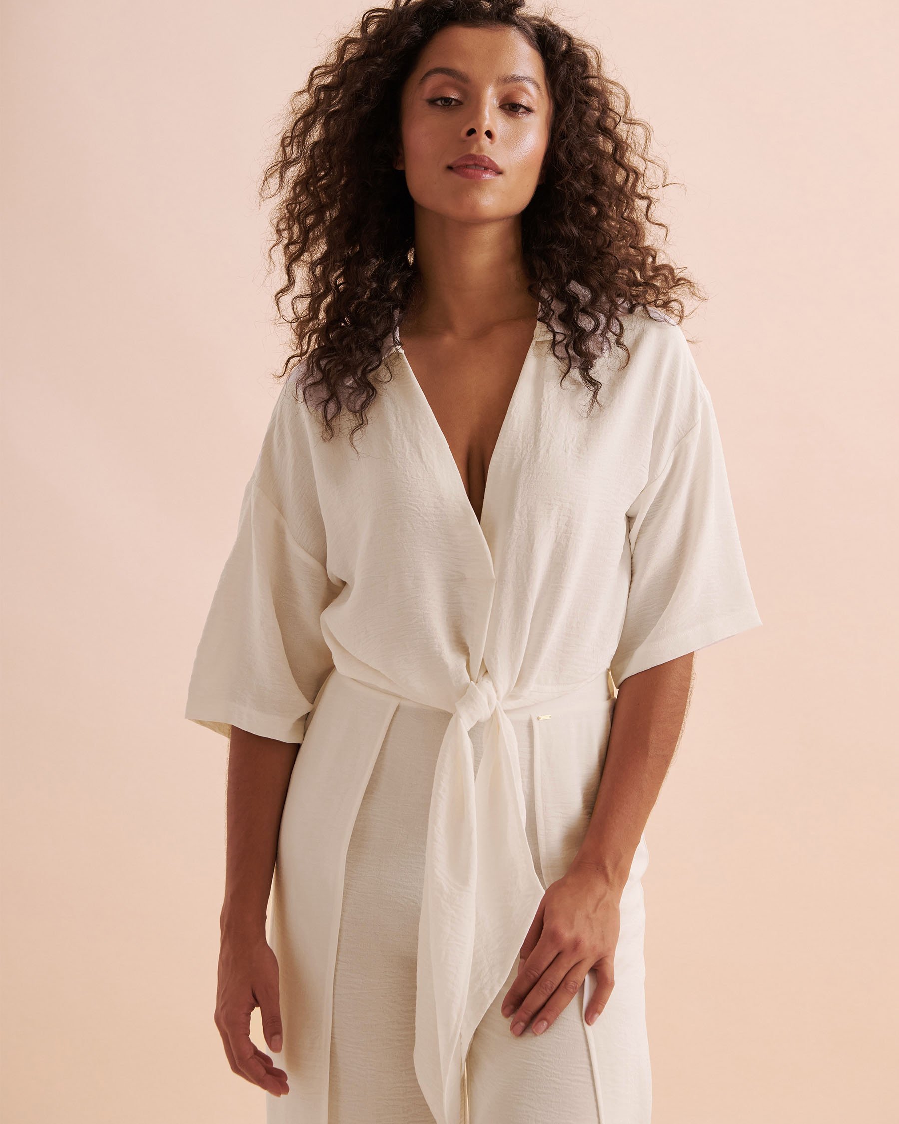 EVERYDAY SUNDAY Pantalon de plage jambe large Blanc cassé ESBEAW04174 - Voir6