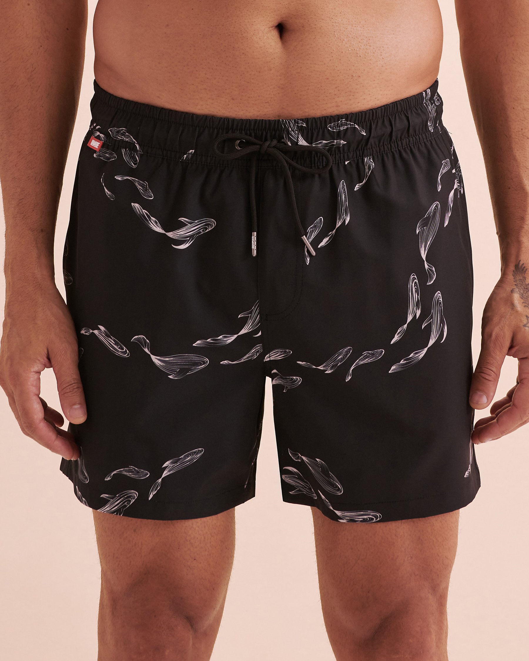 HAMABE Volley Swimsuit Black Fish Print 03100043 - View4