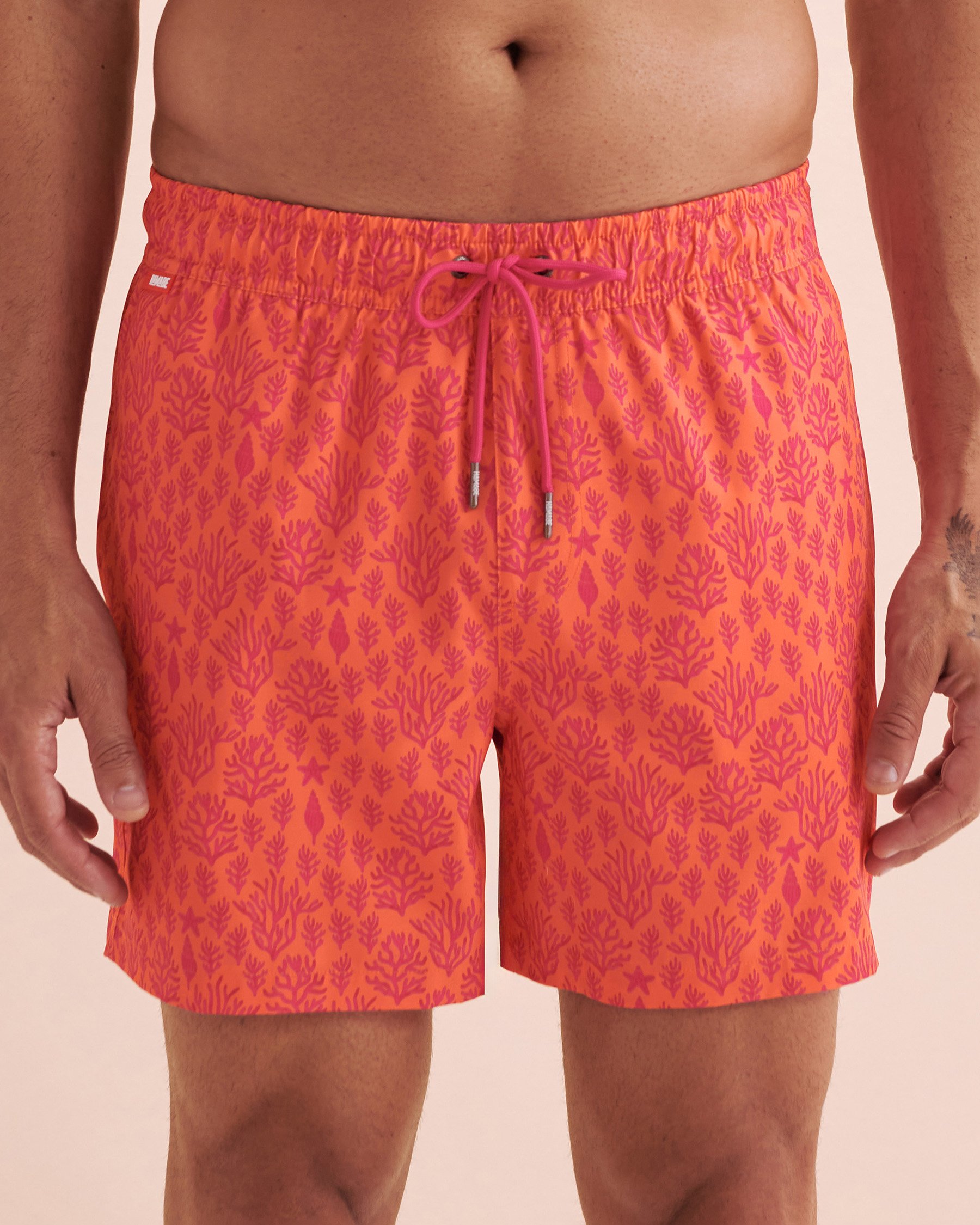 HAMABE Volley Swimsuit Pink Coral Print 03100043 - View1