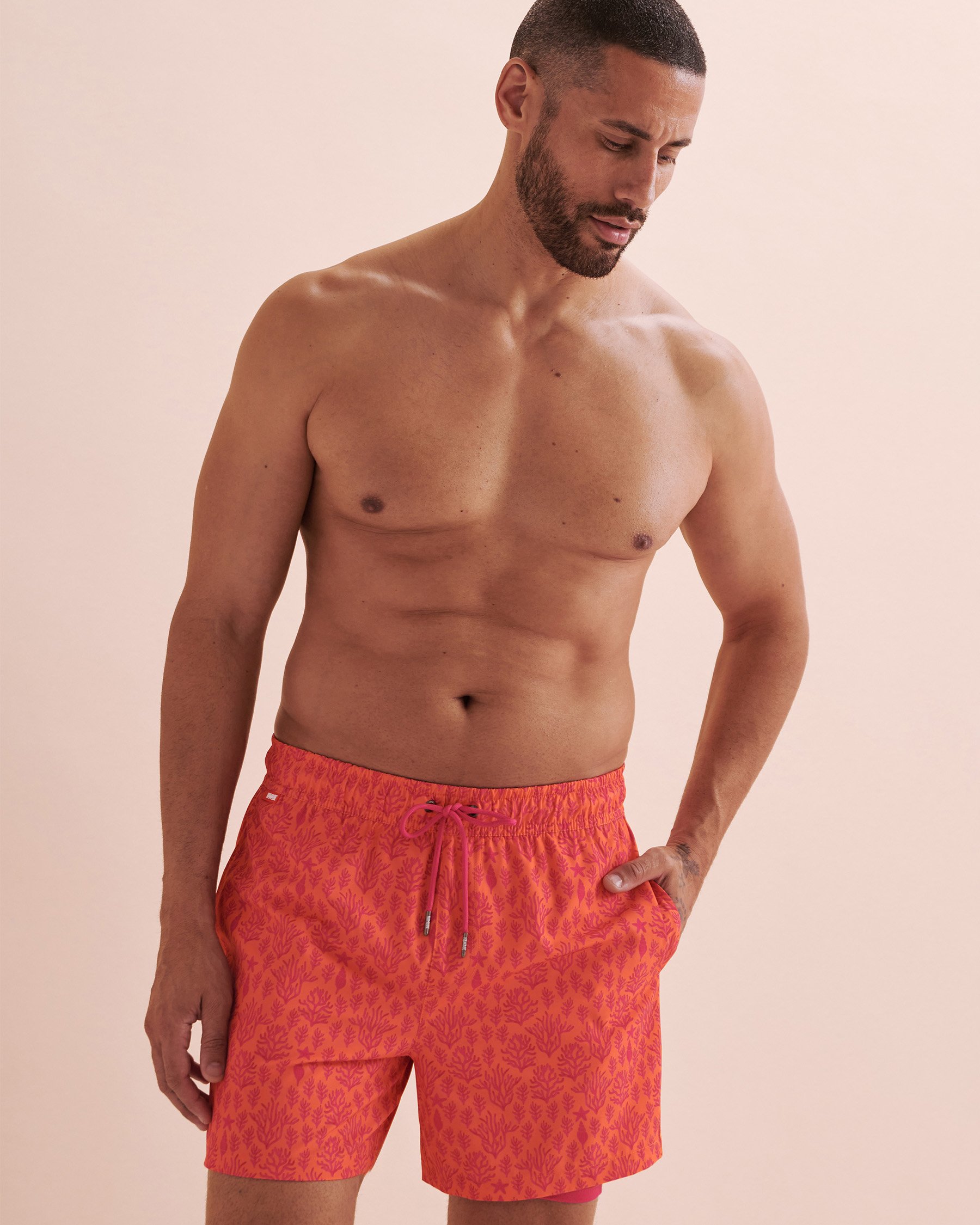 HAMABE Maillot volley Imprimé corail rose 03100043 - View5