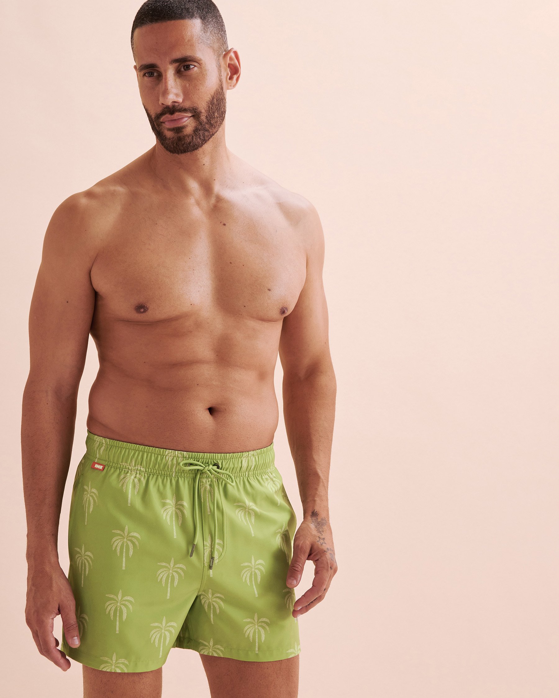 HAMABE Volley Swimsuit Green Palm Tree Print 03100044 - View8