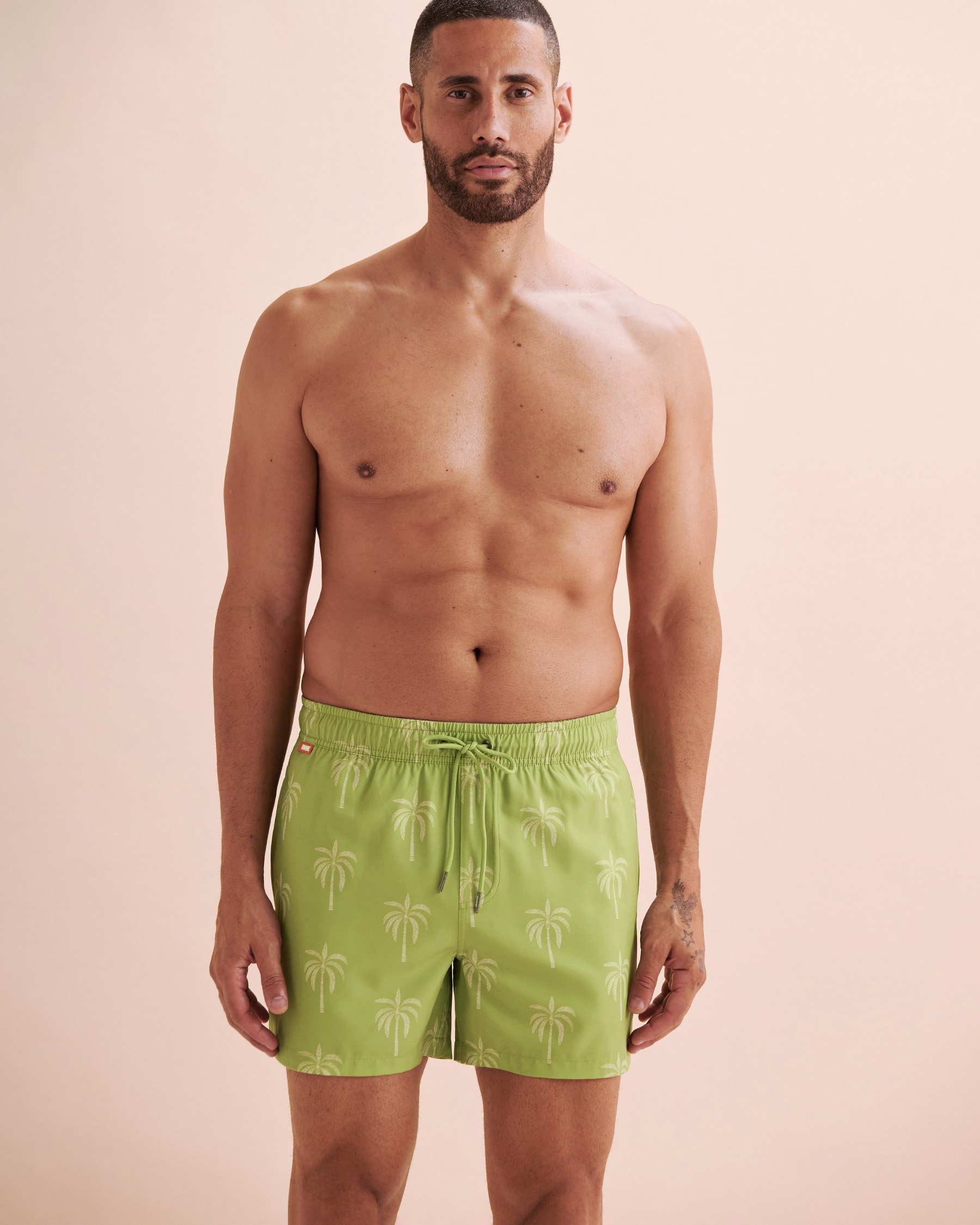 HAMABE Volley Swimsuit Green Palm Tree Print 03100044 - View9