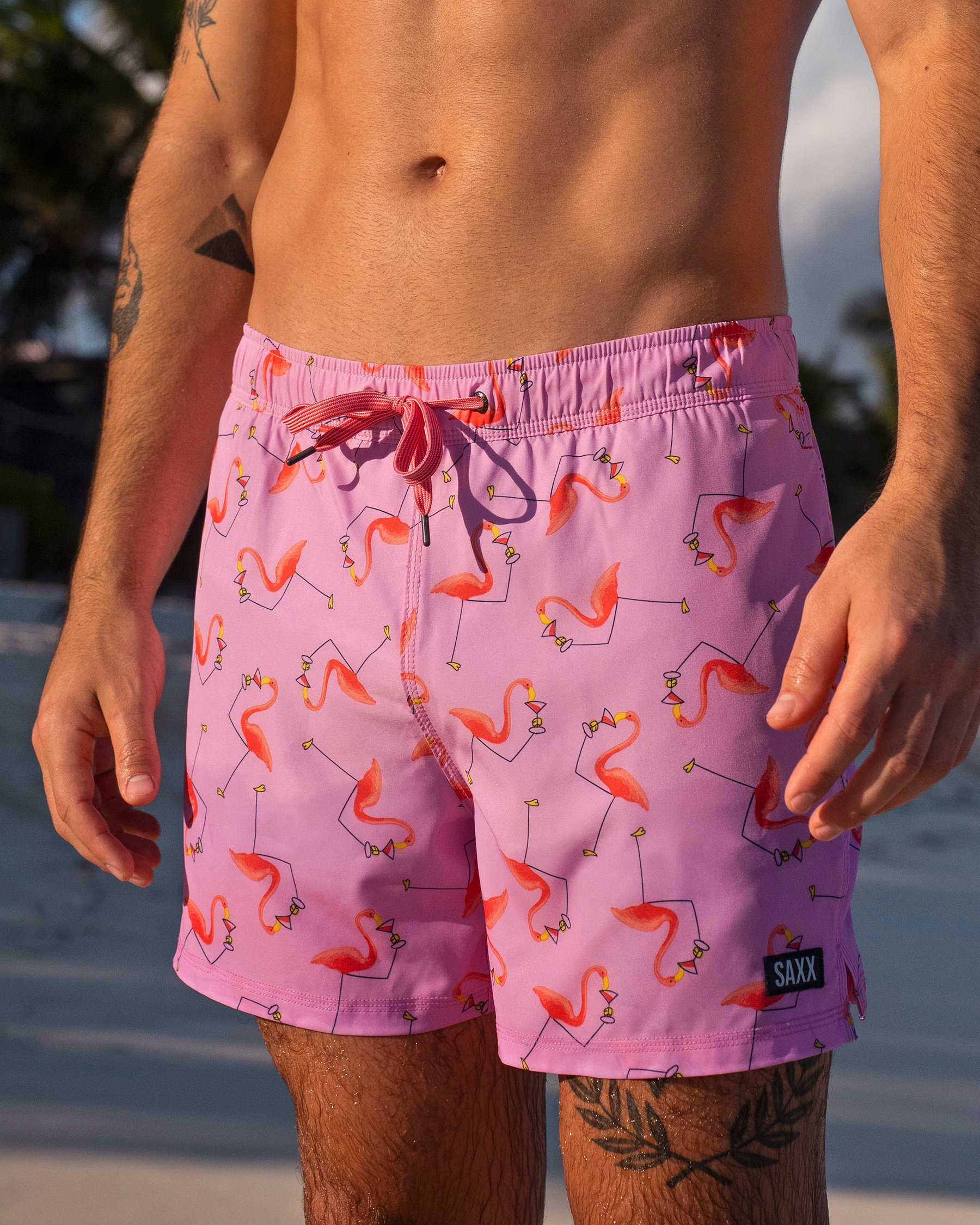 SAXX Maillot volley Oh Buoy Imprimé flamant rose SXSW03L - Voir4