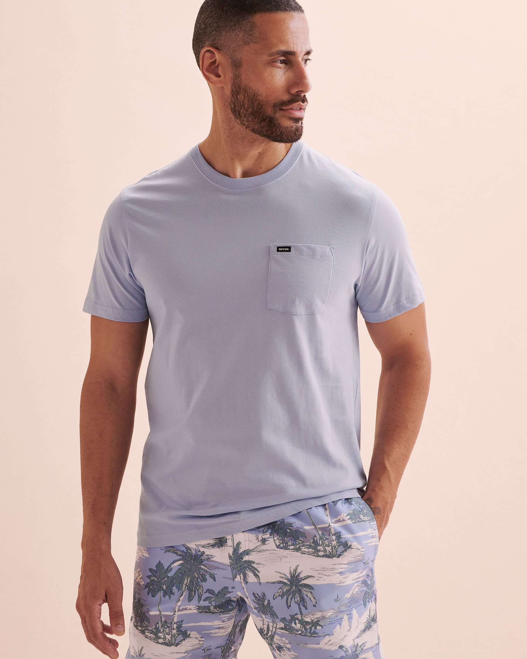 RIP CURL T-shirt uni avec poche Bleu glacier 0BTMTE - View1