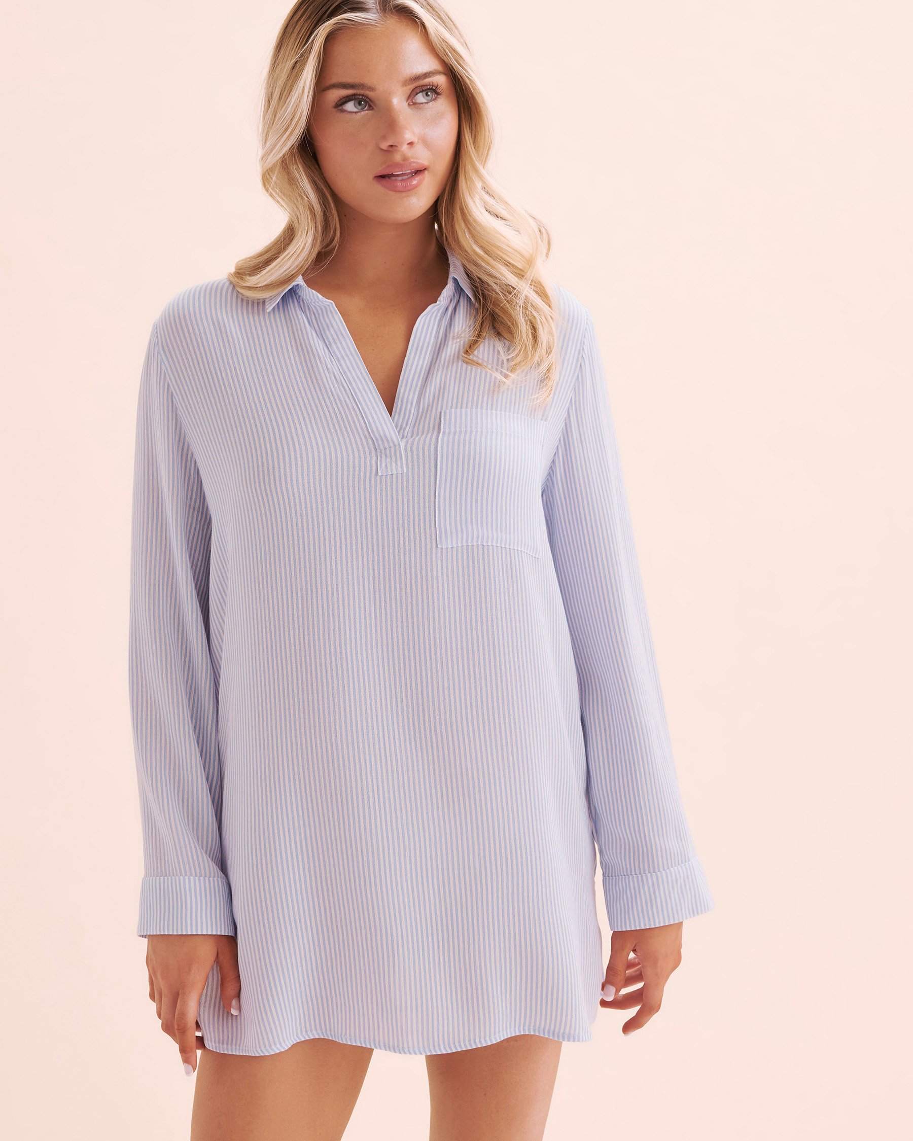 TROPIK Chemise en gaze rayée Bleu et blanc 02100032 - View1