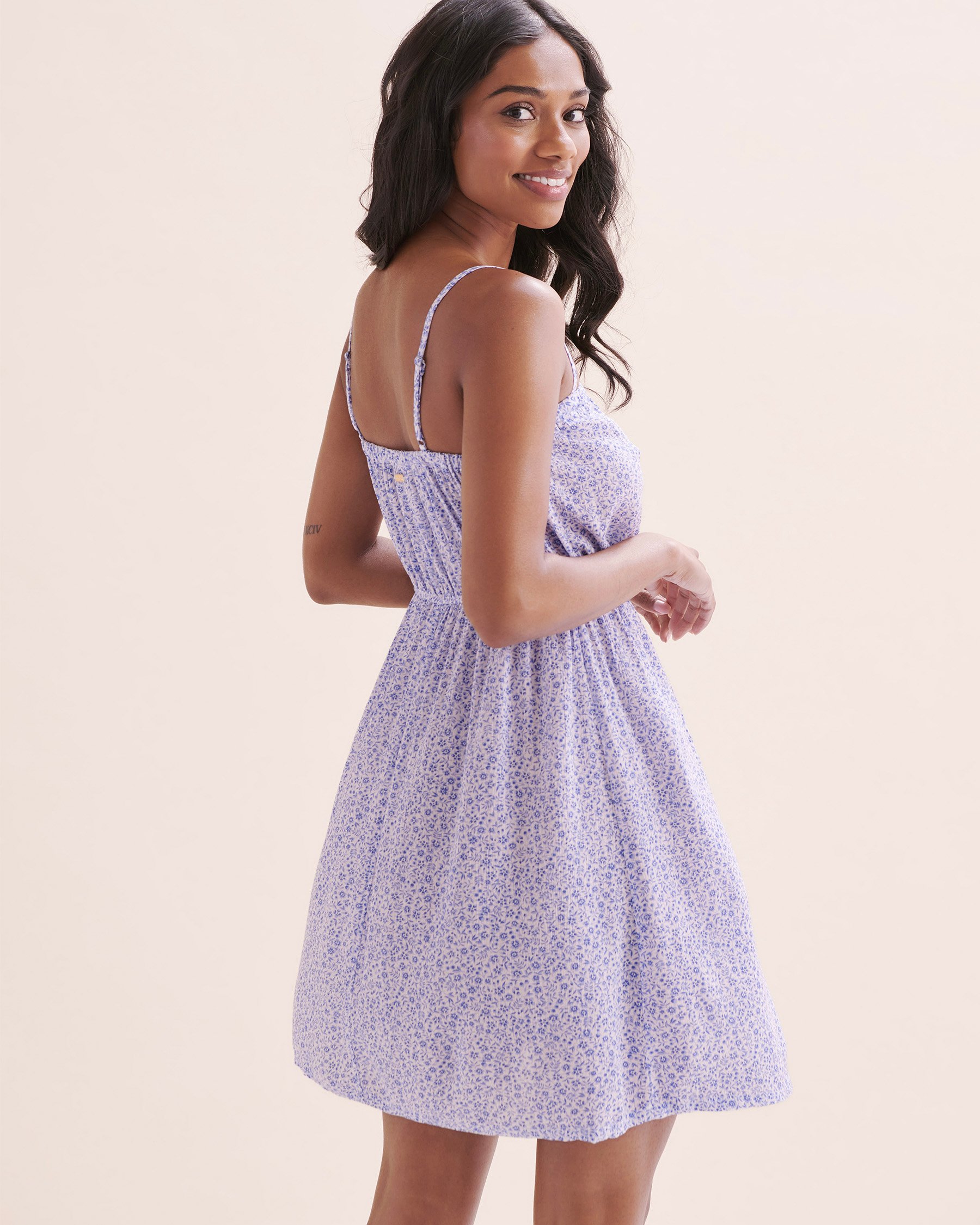 TROPIK Robe courte bandeau Imprimé fleuri bleu 02300145 - Voir5