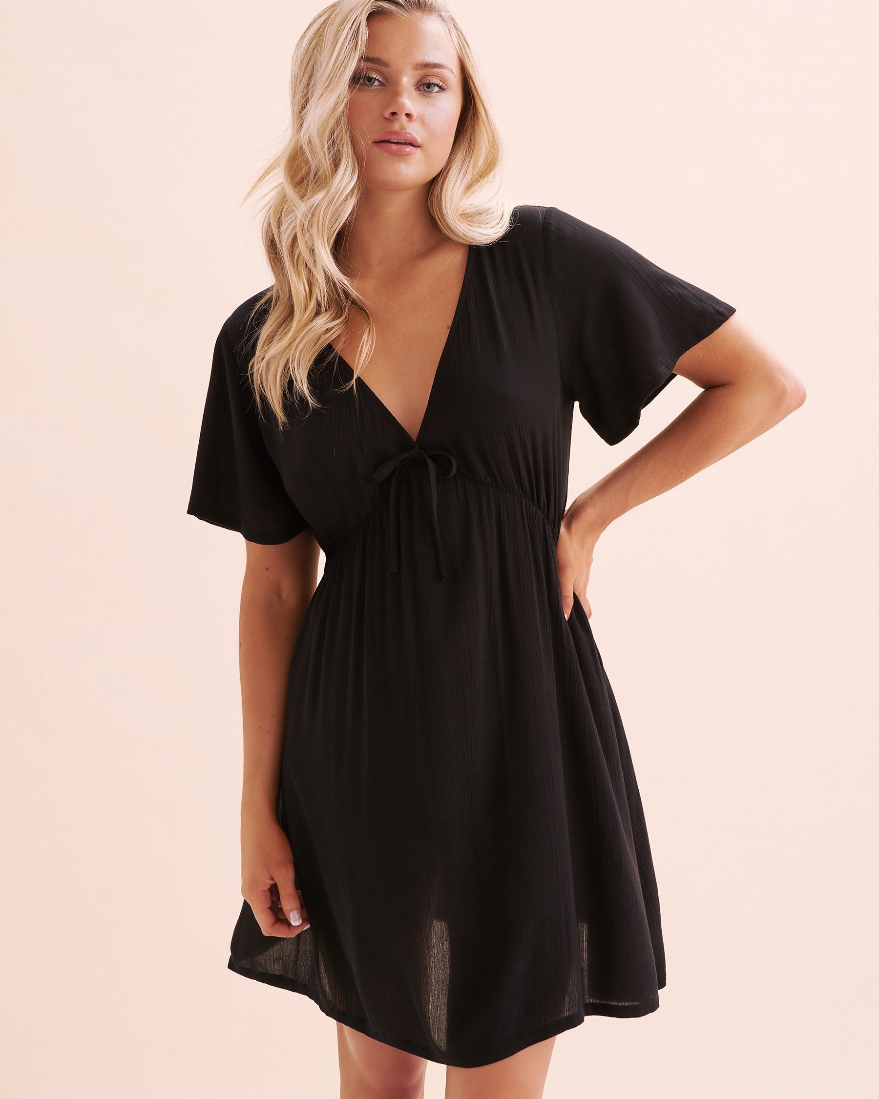TROPIK Robe courte en gaze Noir 02300146 - View1