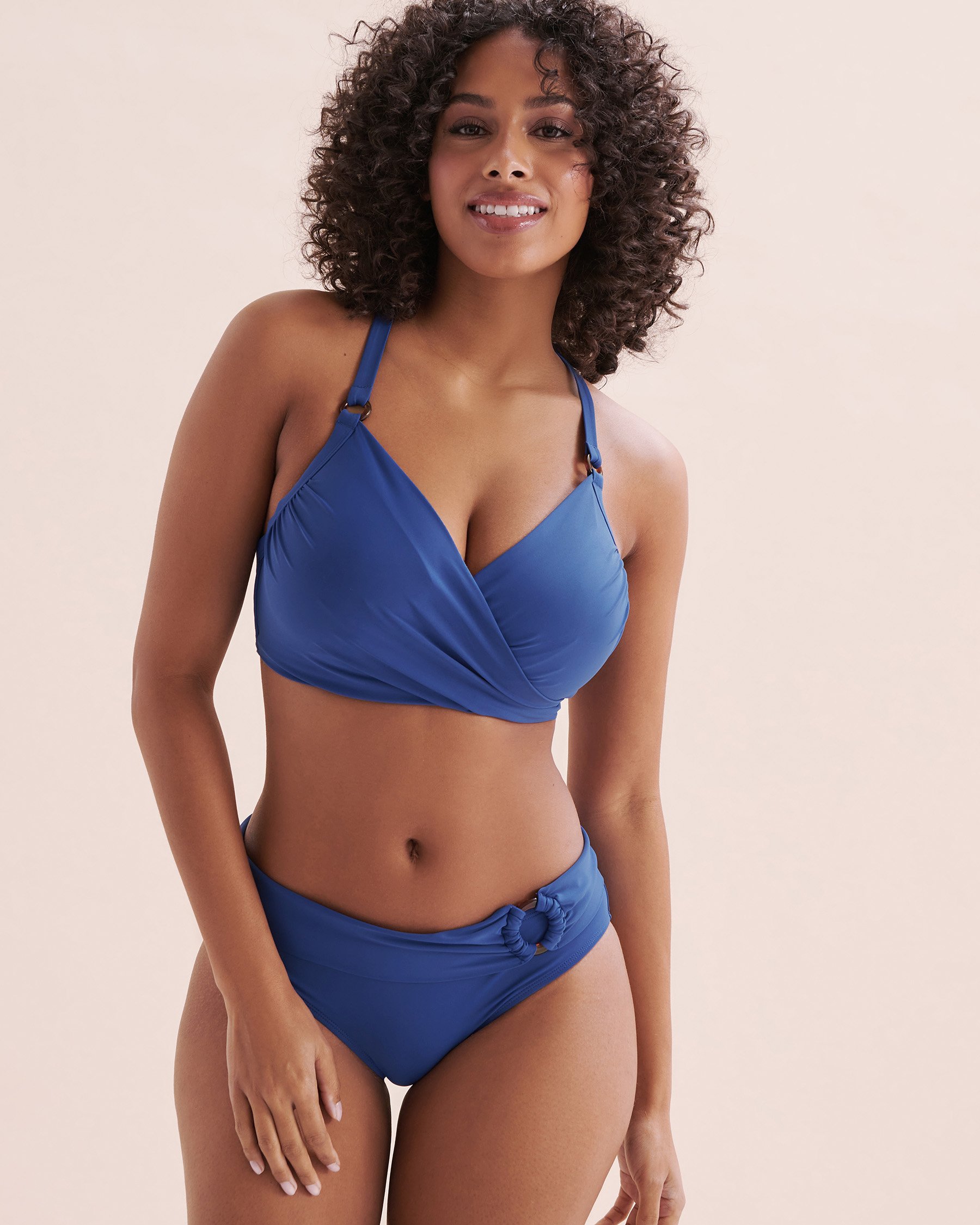 TURQUOISE COUTURE Haut de bikini plongeant bonnet D Sunset in Portofino Bleu Mazarine 01200089 - Voir6