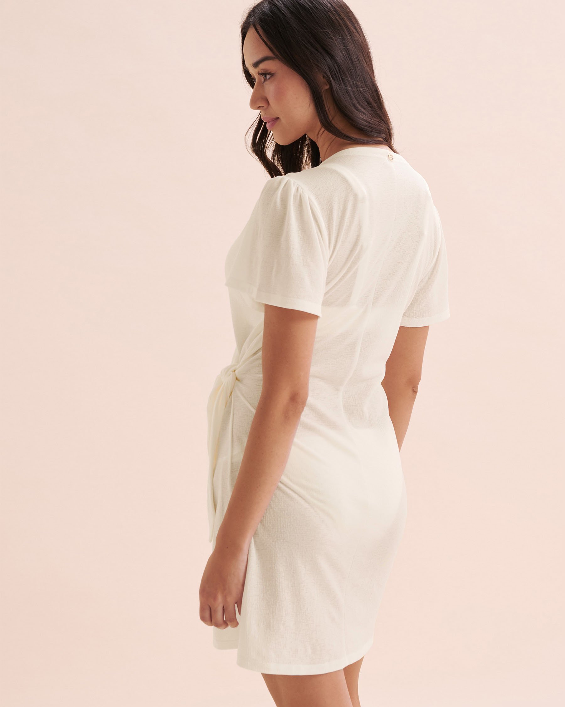 TURQUOISE COUTURE Wrap Short Dress White 02300144 - View6