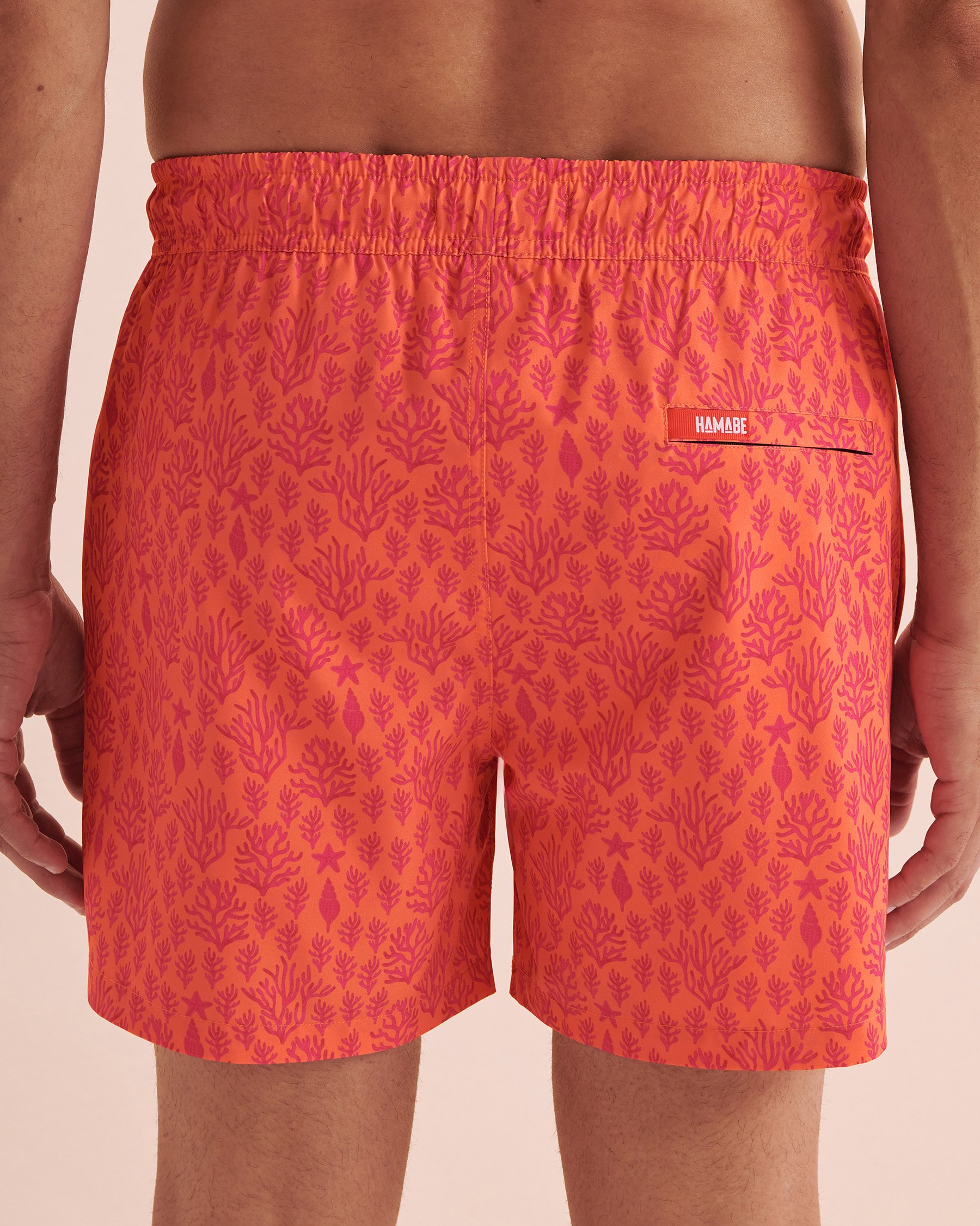 HAMABE Volley Swimsuit Pink Coral Print 03100043 - View2
