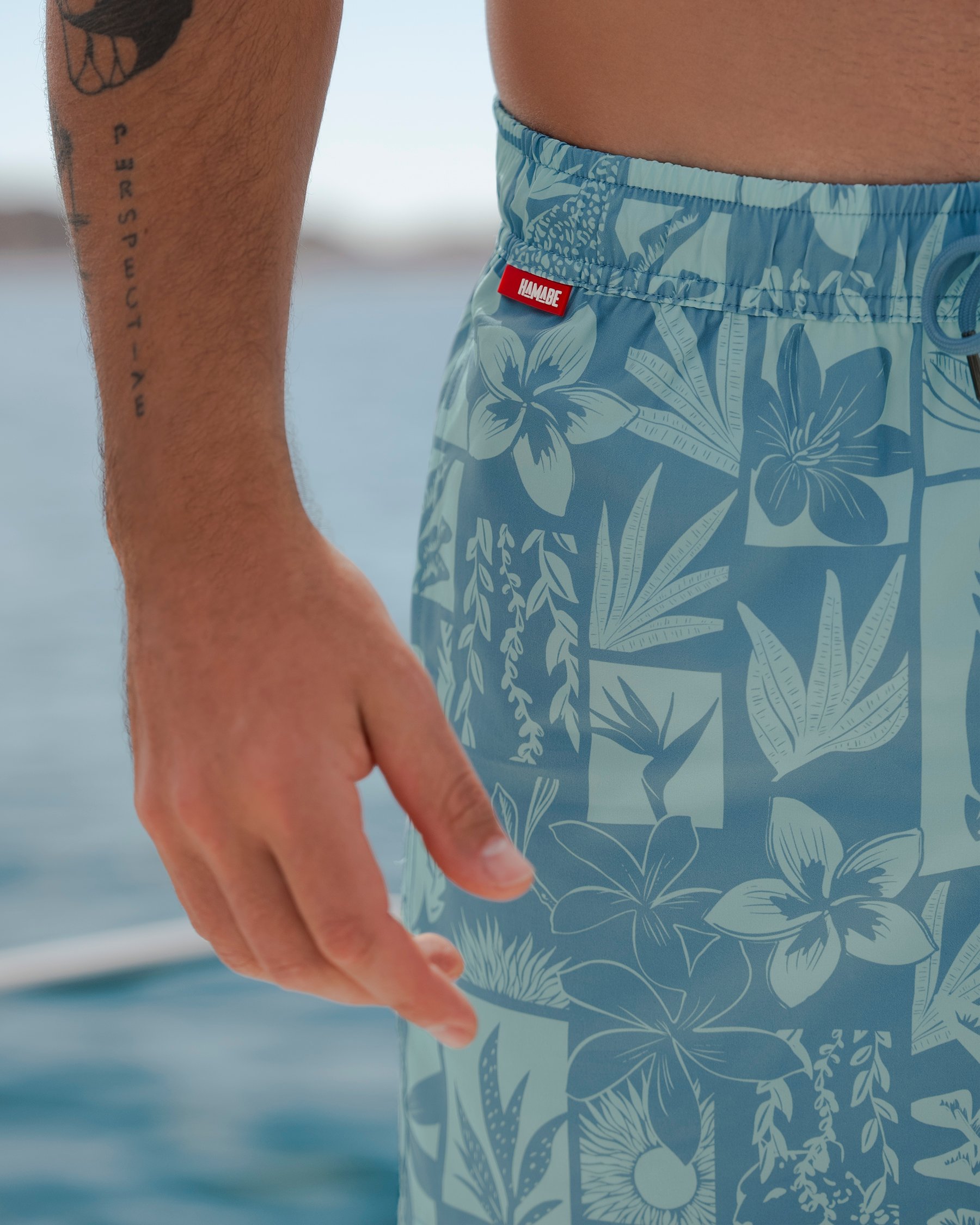 HAMABE Volley Swimsuit with Long Lining Dusk Blue 03100046 - View5