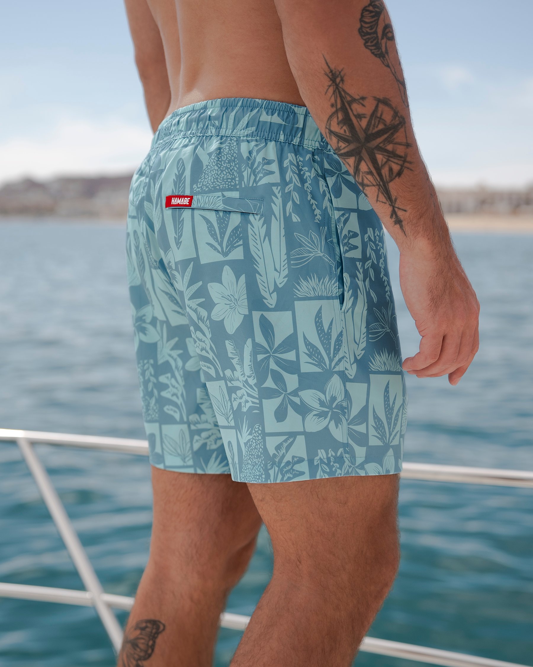 HAMABE Volley Swimsuit with Long Lining Dusk Blue 03100046 - View3