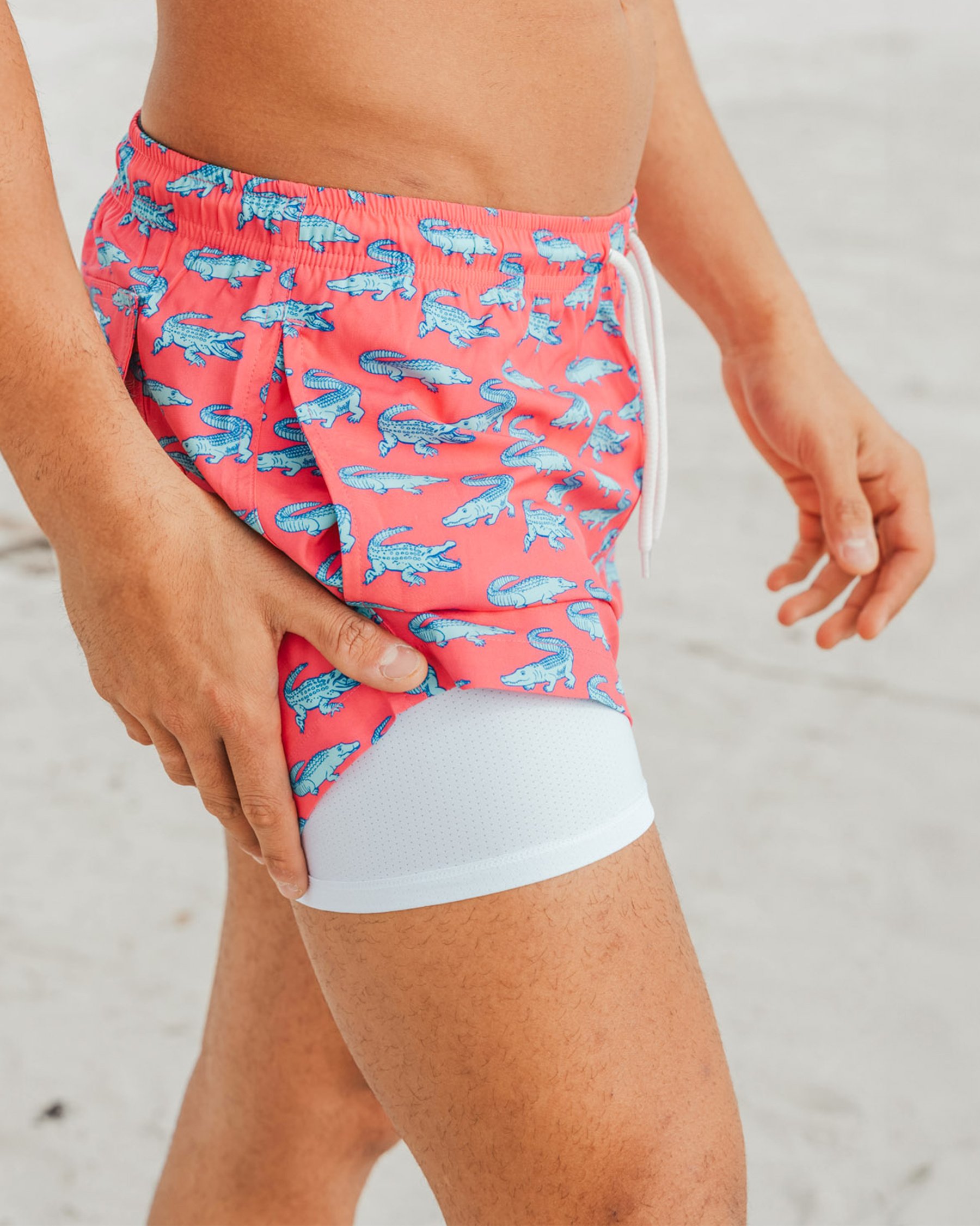 BERMIES Maillot volley crocodile Bleu et rose CROCODILE V3 - View2