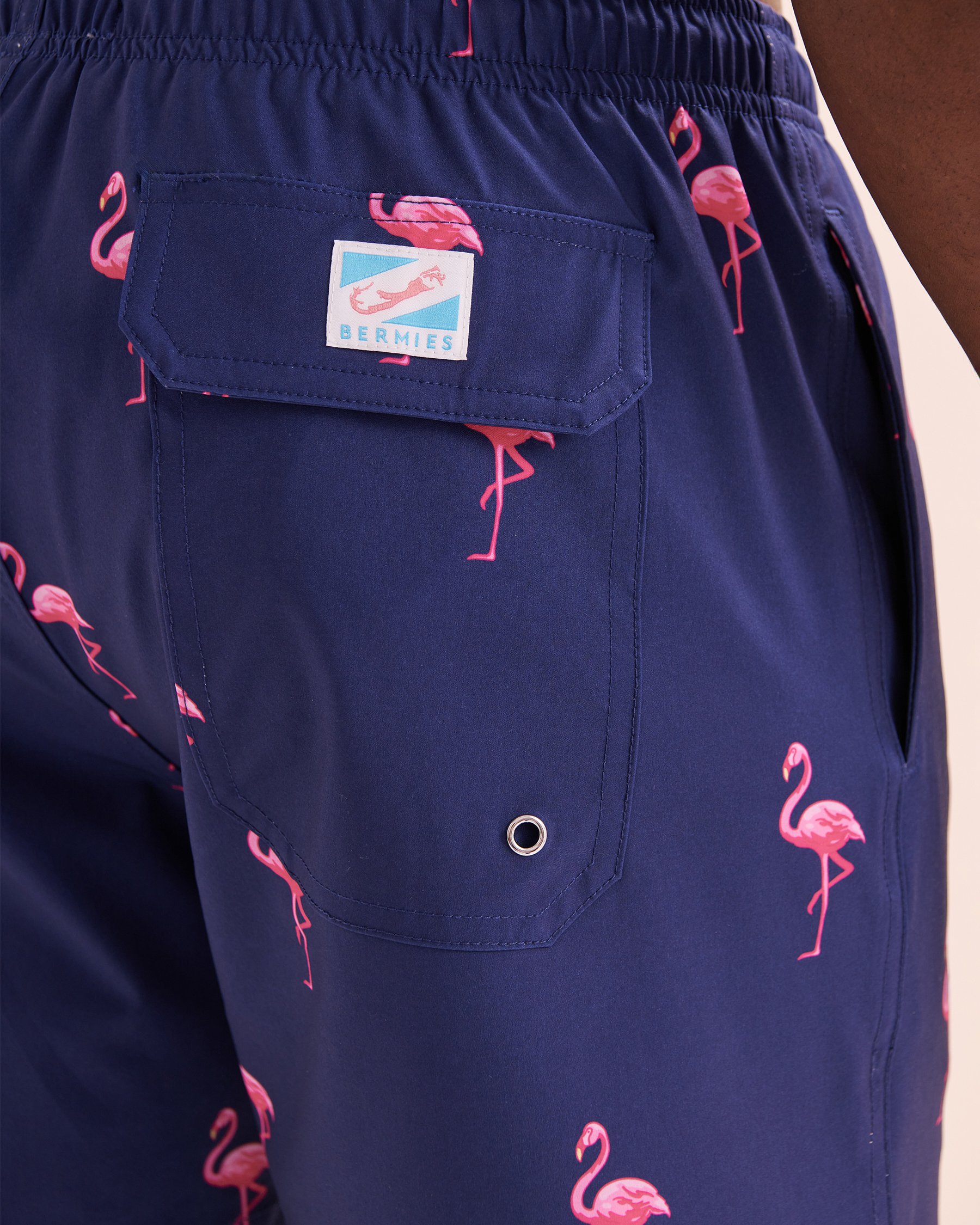 BERMIES Flamingo Volley Swimsuit Blue and pink MIAMI NIGHT - View5