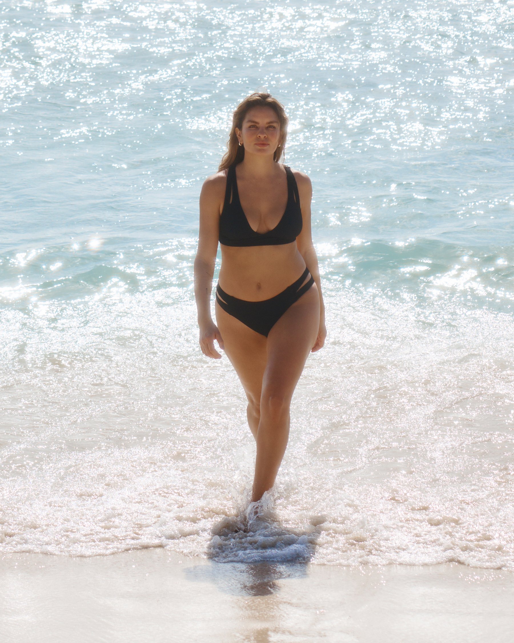 EAU DE SEA Bas de bikini taille mi-haute texturé Blue Coastal Noir 01300393 - Voir3