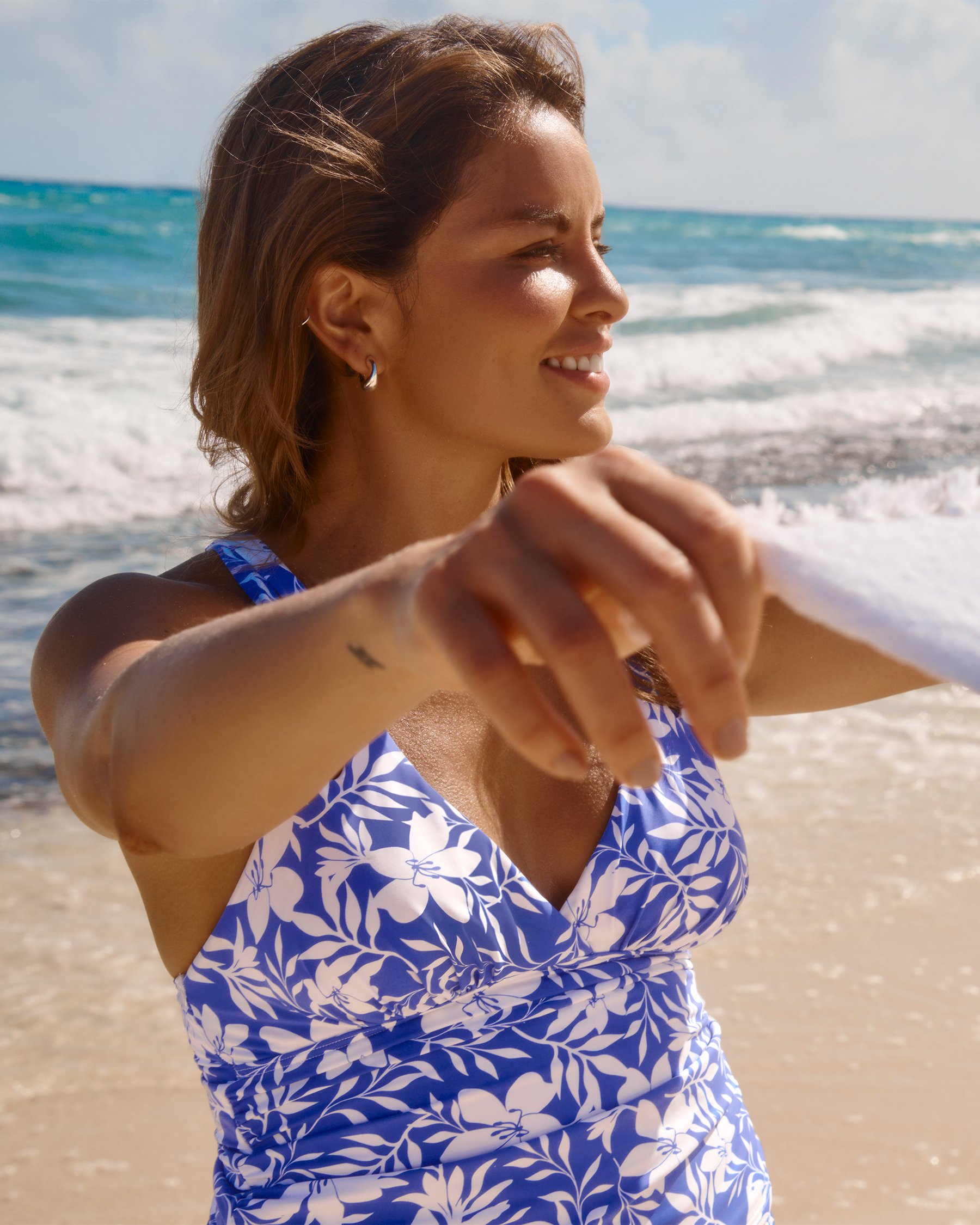 EAU DE SEA Haut tankini Blue Coastal Bleu côtier et blanc 01100364 - Voir4