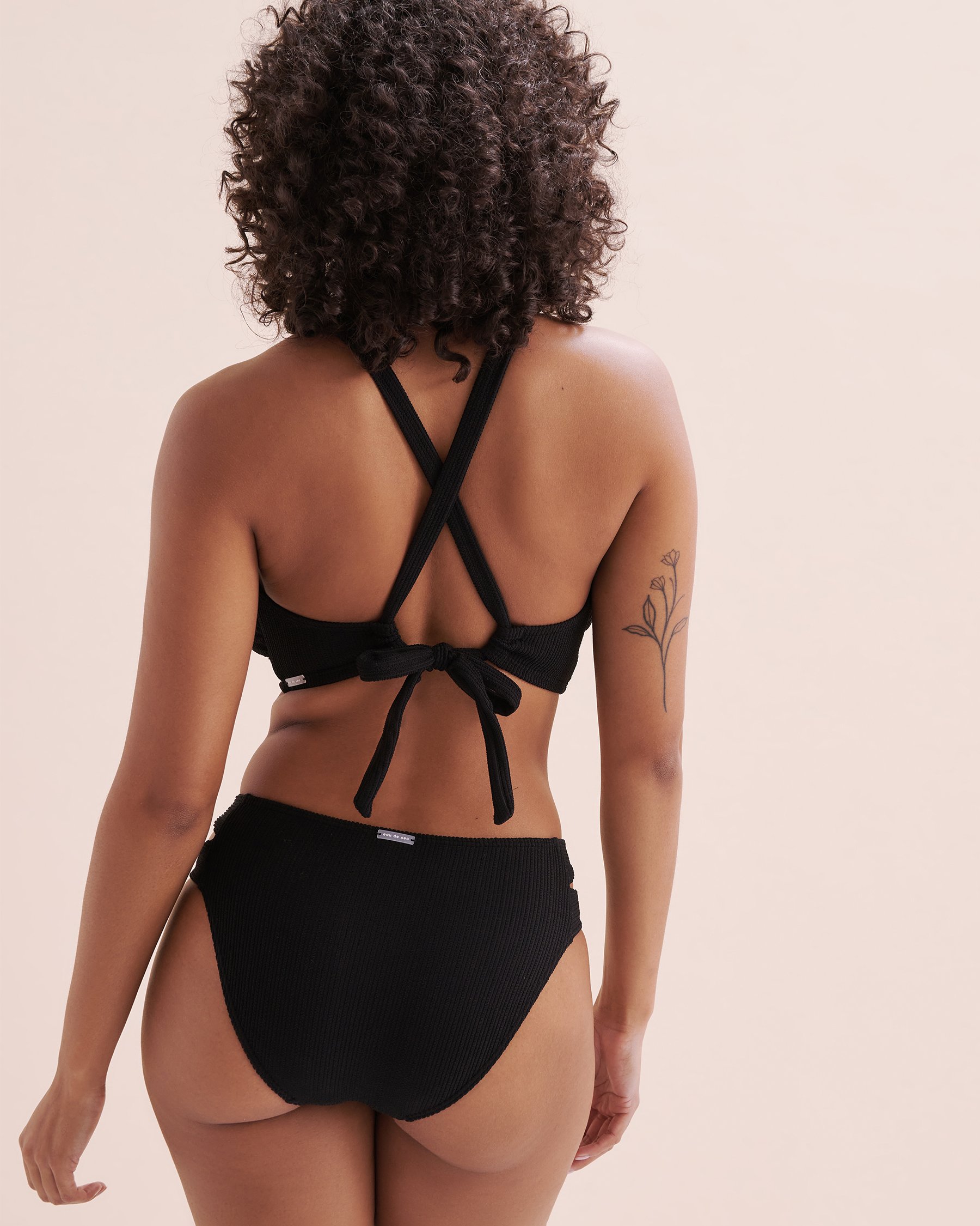 EAU DE SEA Haut de bikini bralette bonnet D texturé Blue Coastal Noir 01200093 - View2