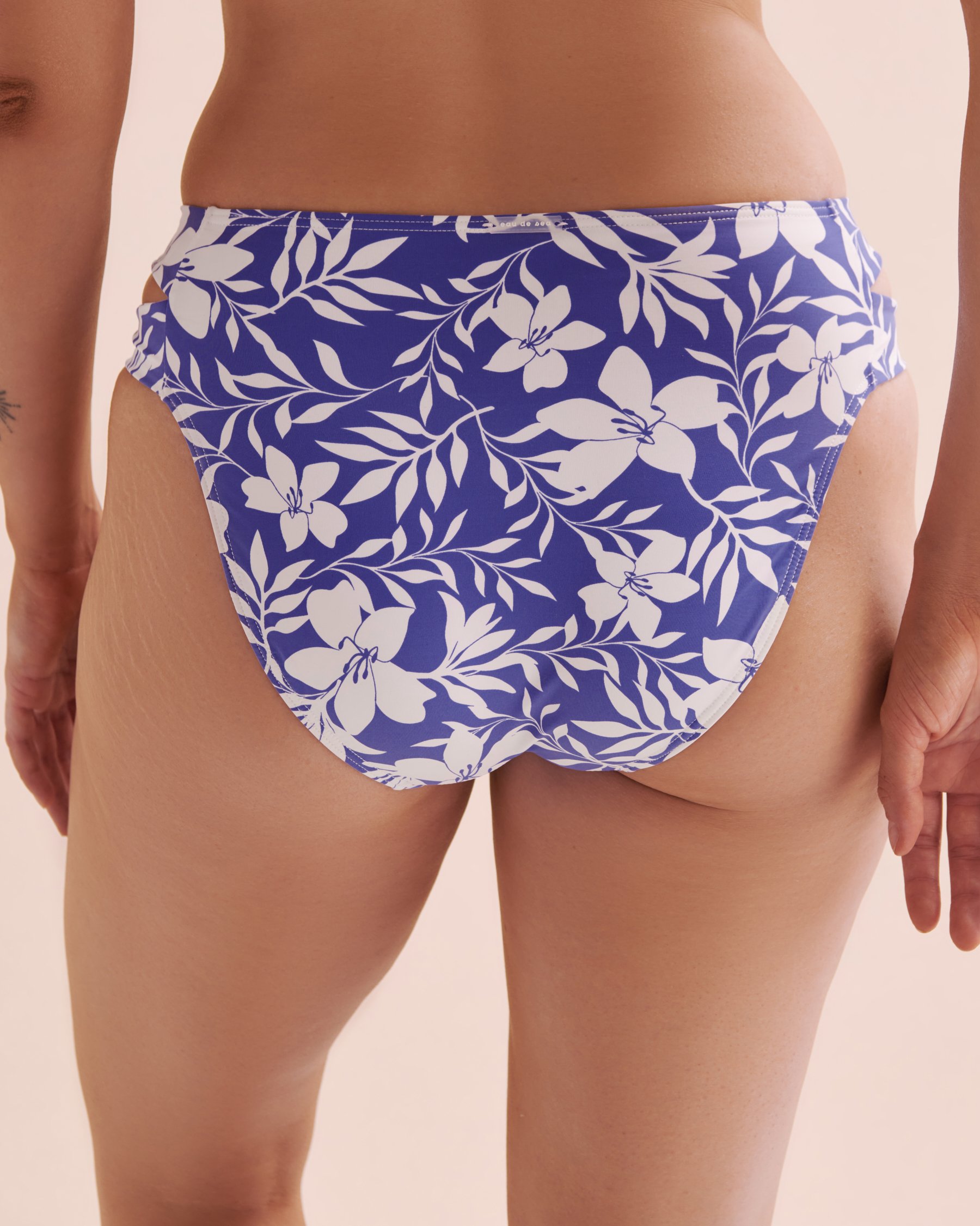 EAU DE SEA Bas de bikini taille mi-haute Blue Coastal Bleu côtier et blanc 01300392 - Voir5