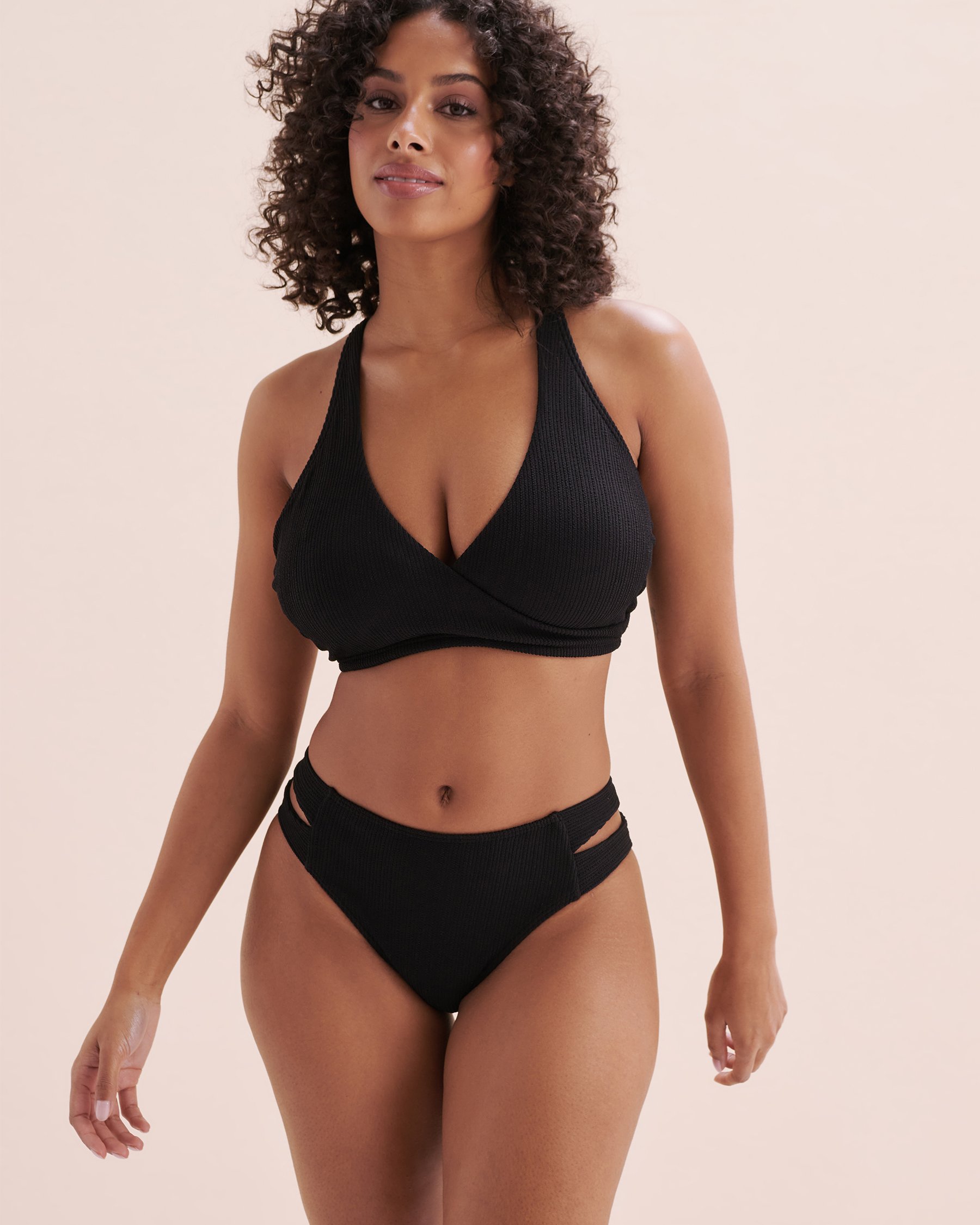 EAU DE SEA Bas de bikini taille mi-haute texturé Blue Coastal Noir 01300393 - Voir7