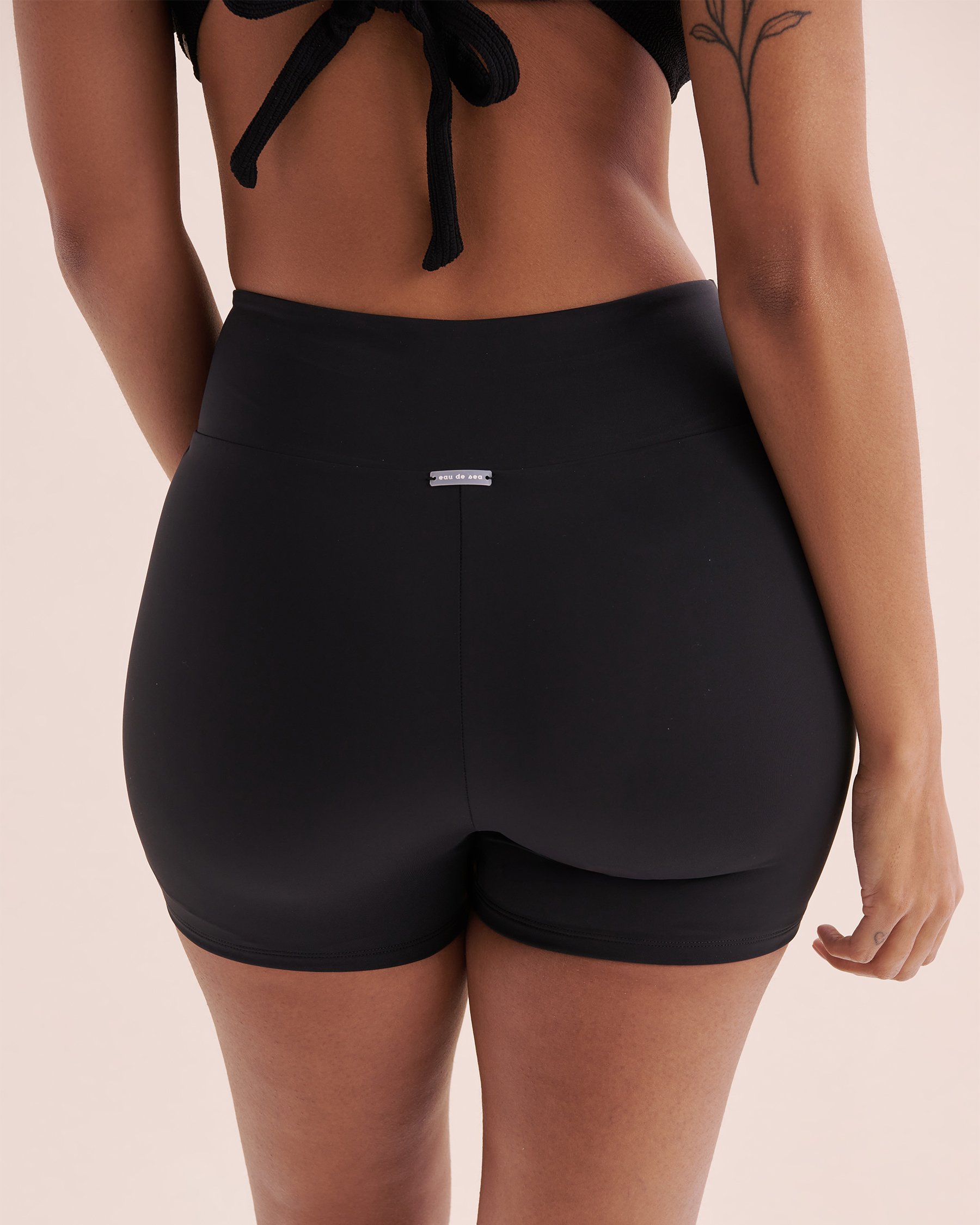 EAU DE SEA Blue Coastal High Waist Swim Short Black 01300394 - View6