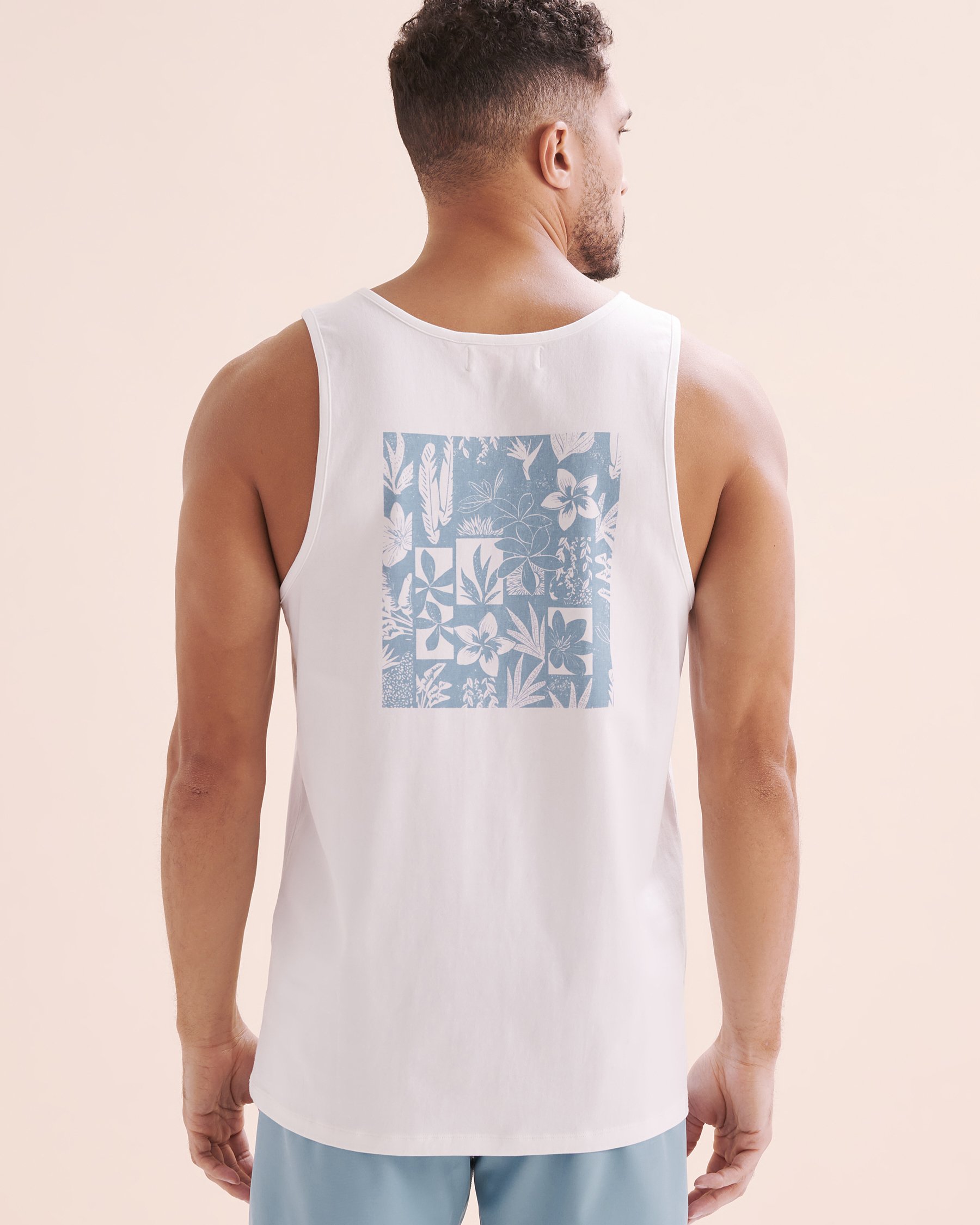 HAMABE Débardeur de surf à fleurs Blanc brillant et bleu 04100031 - Voir6