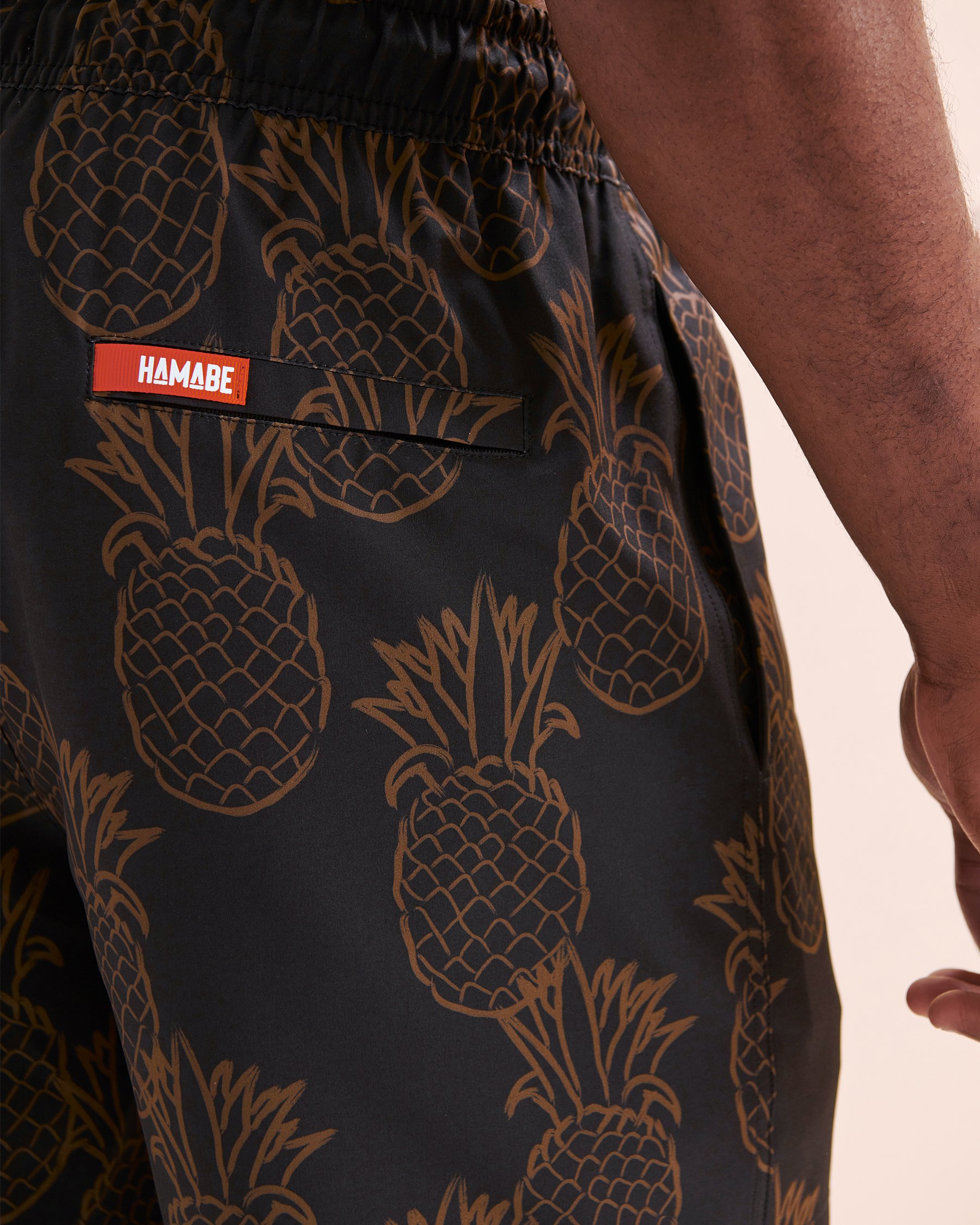 HAMABE Volley Swimsuit with Long Lining Black and brown 03100046 - View4