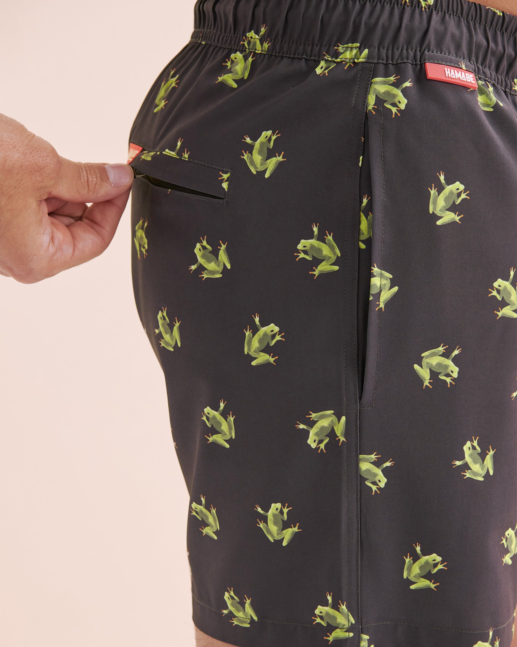 HAMABE Volley Swimsuit with Mesh Lining Green Frog 03100047 - View3