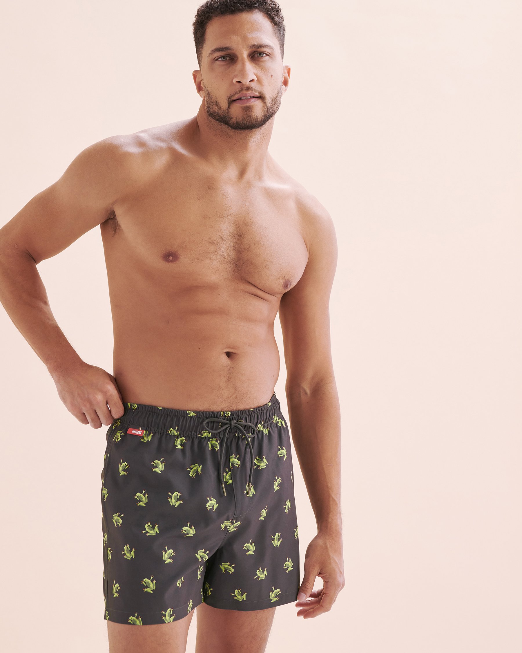 HAMABE Volley Swimsuit with Mesh Lining Green Frog 03100047 - View4