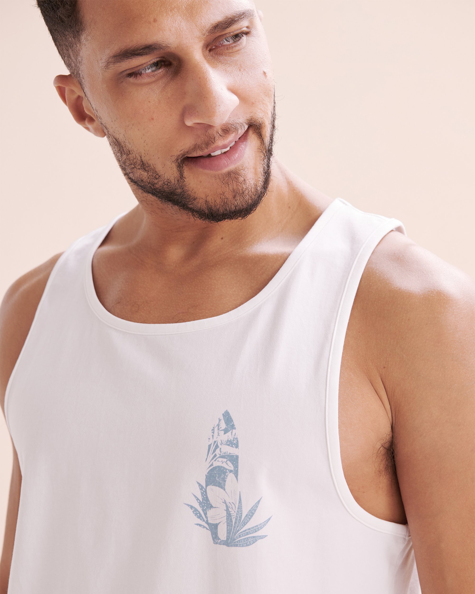 HAMABE Débardeur de surf à fleurs Blanc brillant et bleu 04100031 - Voir8