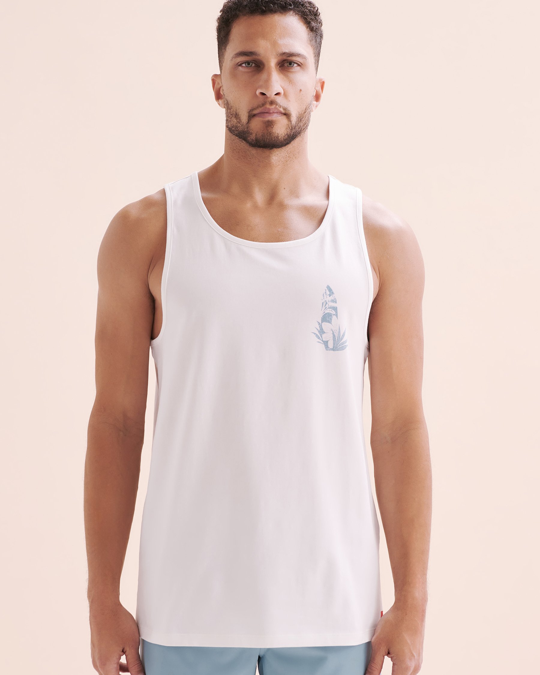 HAMABE Débardeur de surf à fleurs Blanc brillant et bleu 04100031 - Voir10