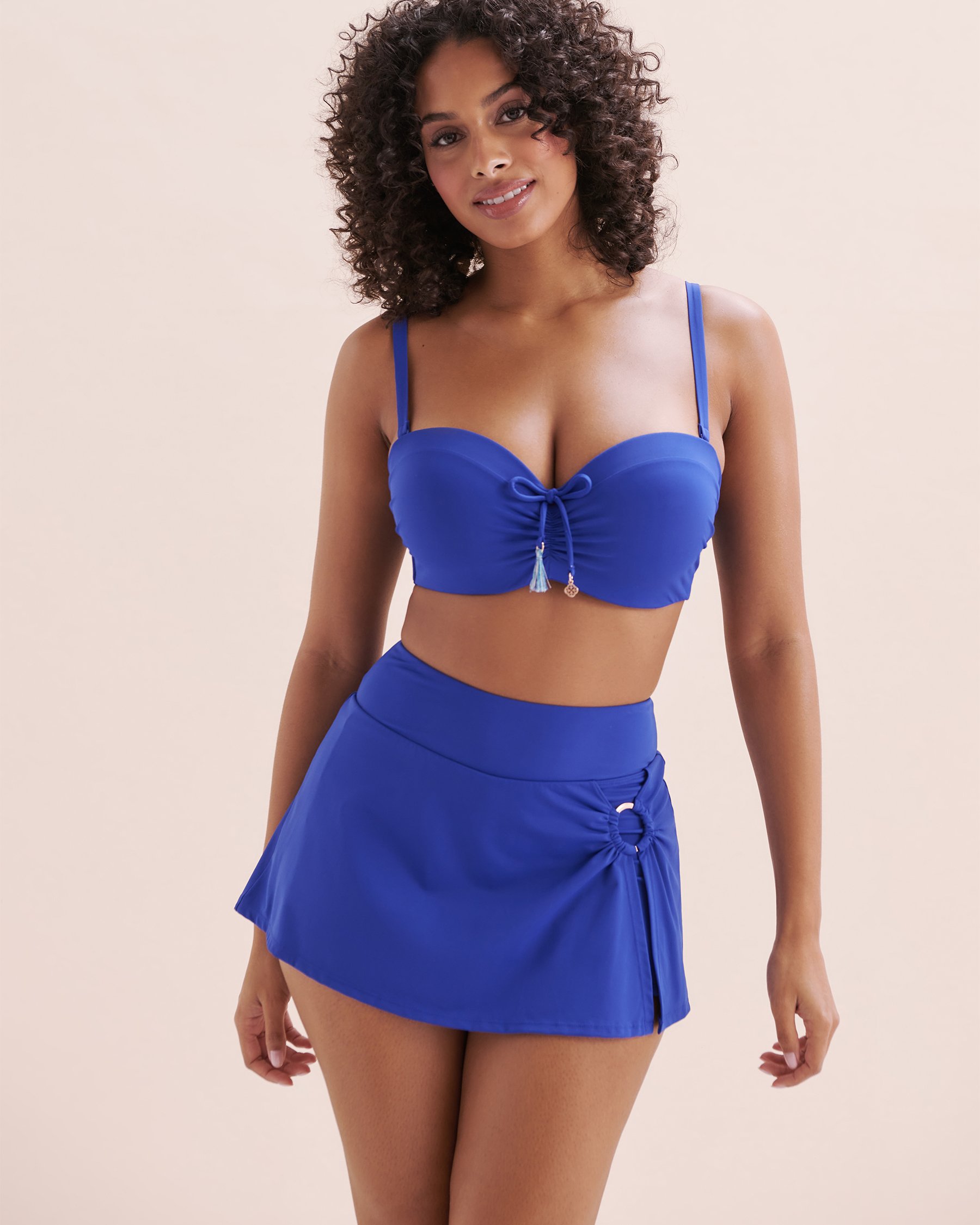 TURQUOISE COUTURE Jupe de bain taille haute Mykonos Palm Bleu Surfez sur le Web 01300407 - Voir5