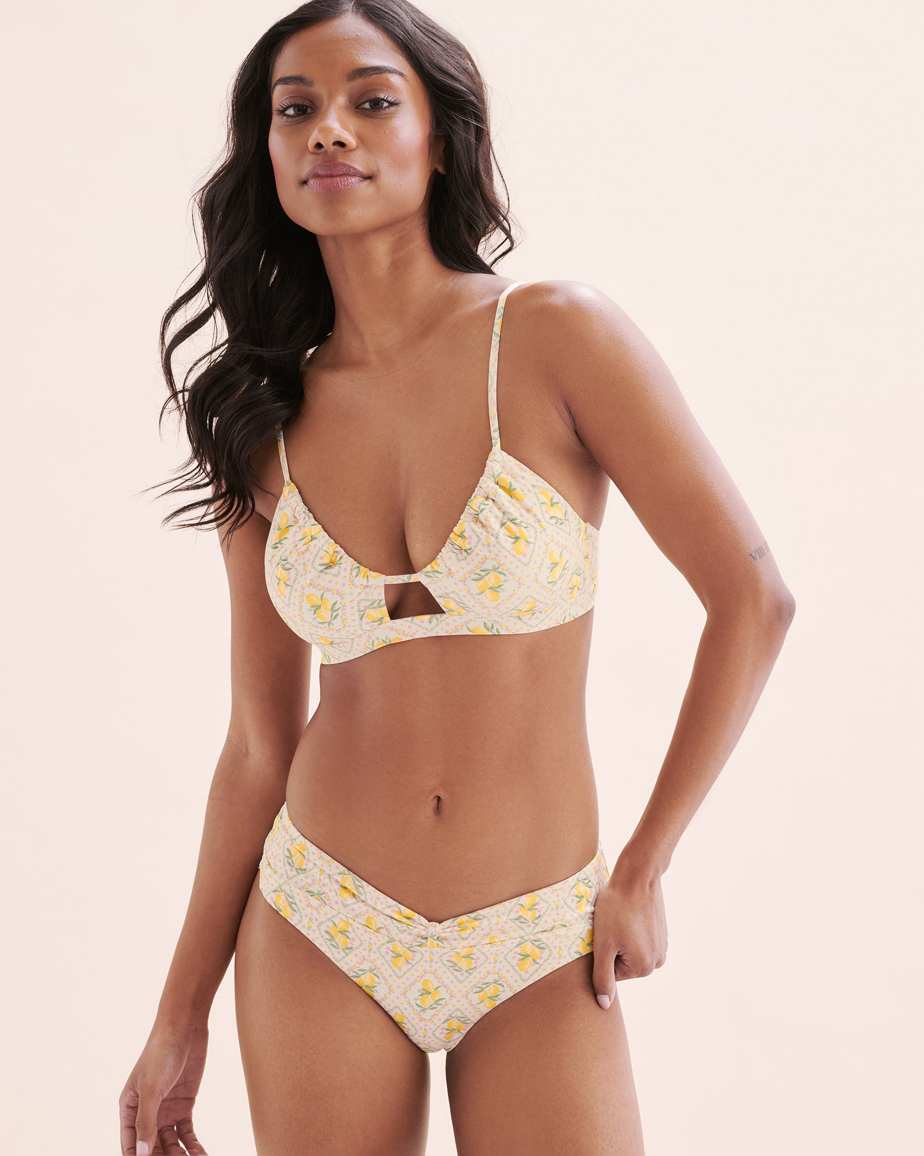 TROPIK Lemon Garden Bralette Bikini Top White and yellow 01100371 - View6