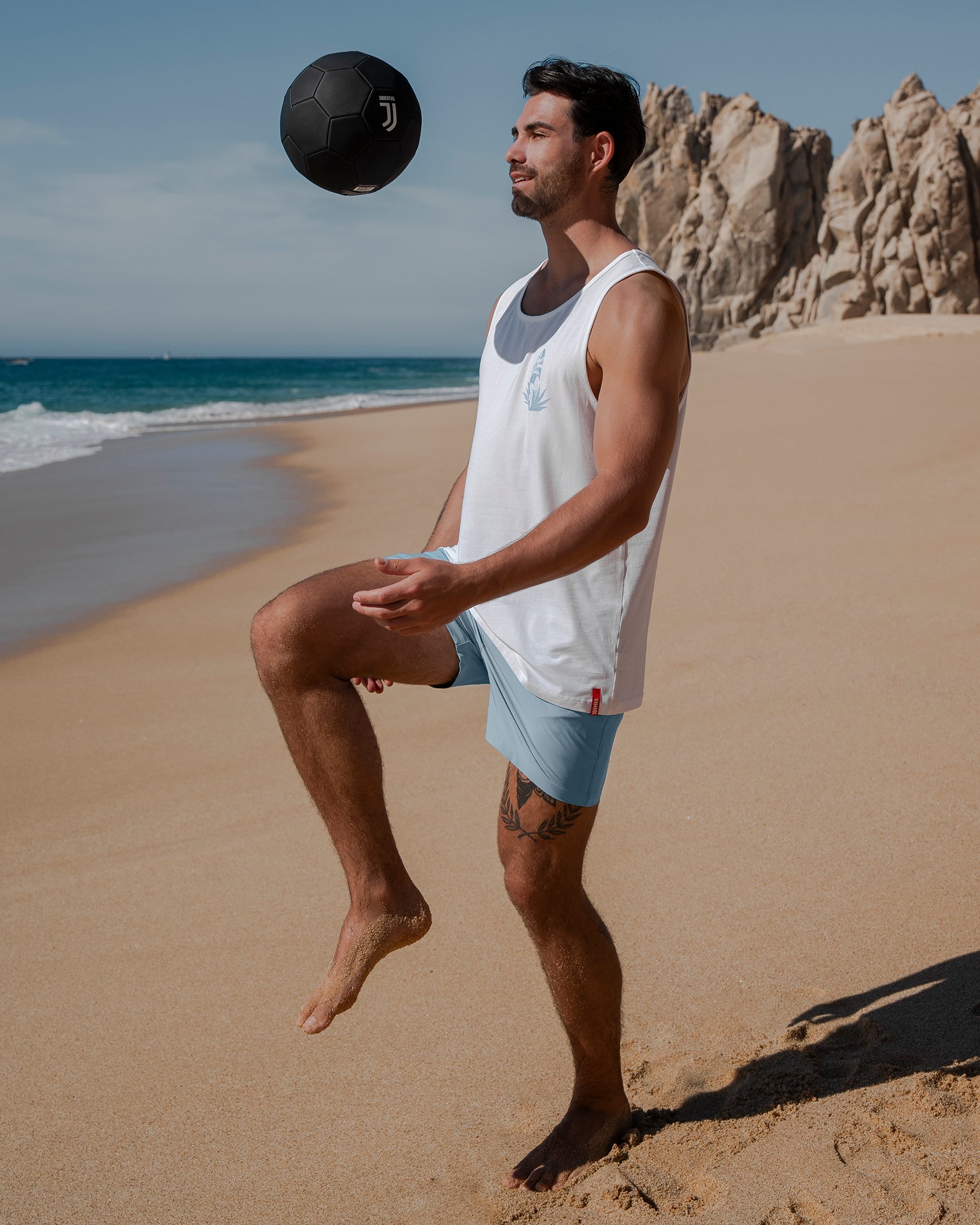 HAMABE Débardeur de surf à fleurs Blanc brillant et bleu 04100031 - View2