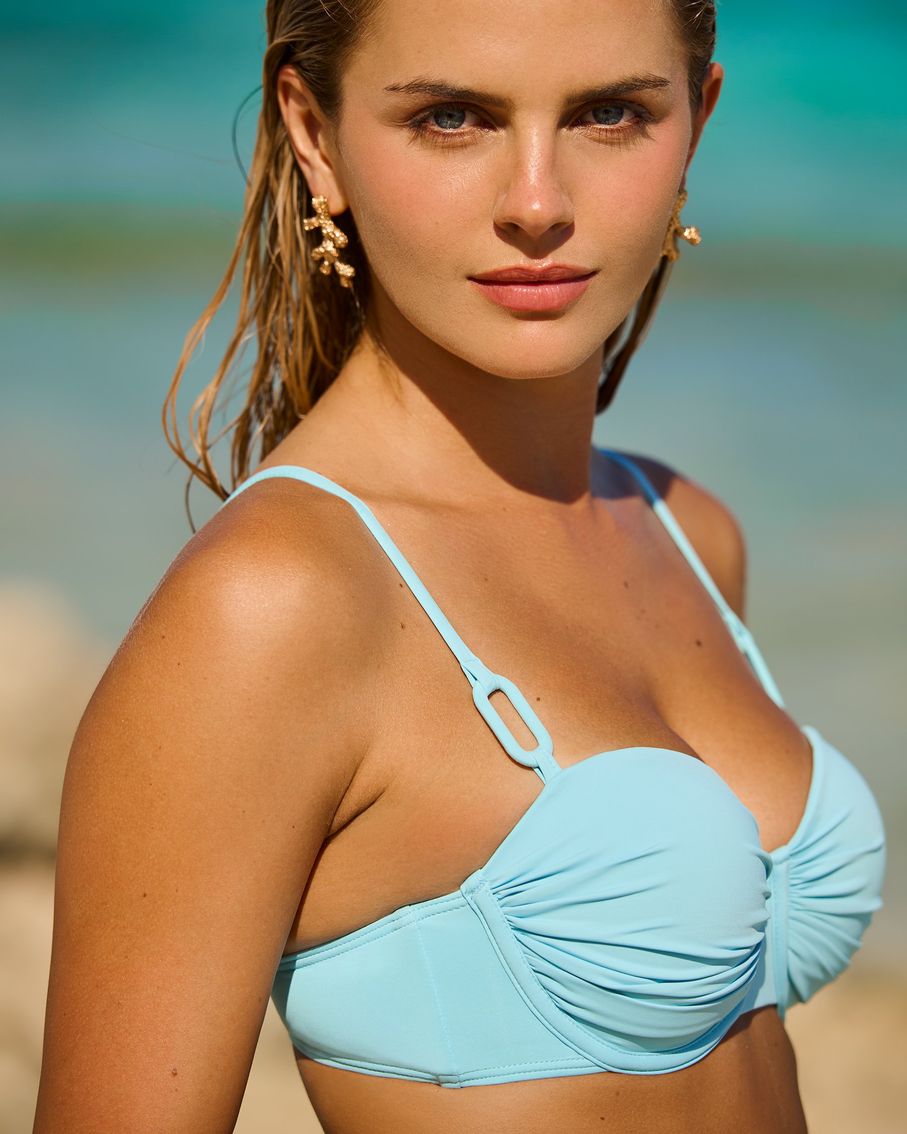 COSTA DEL REY Haut de bikini bandeau Bleu Antigua 01100382 - View2