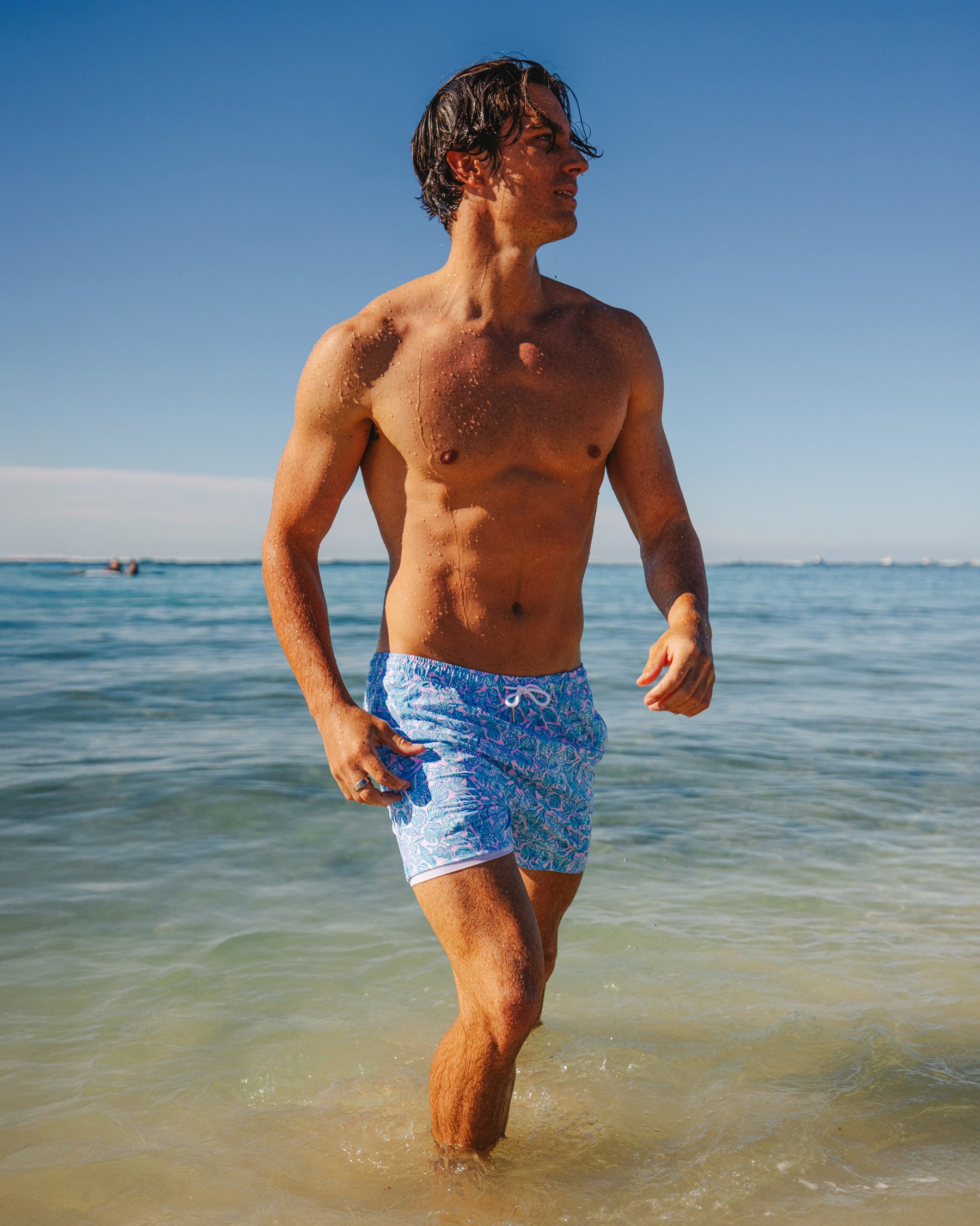 BERMIES Maillot volley classique avec doublure de compression Seashell Bleu SEASHELL - View1