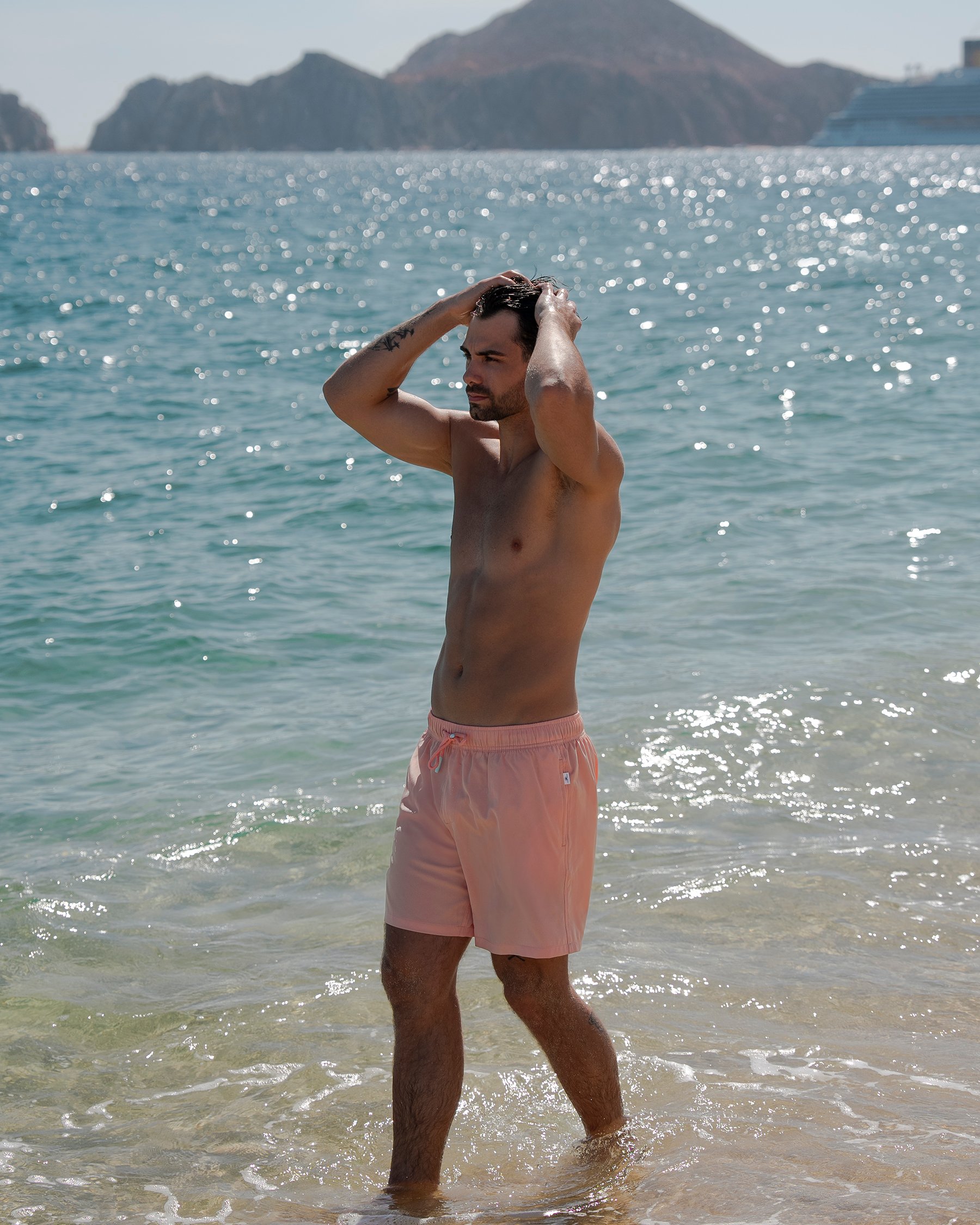 VINTAGE SUMMER Maillot volley doublé Perfo Rose corail V70840 - View2