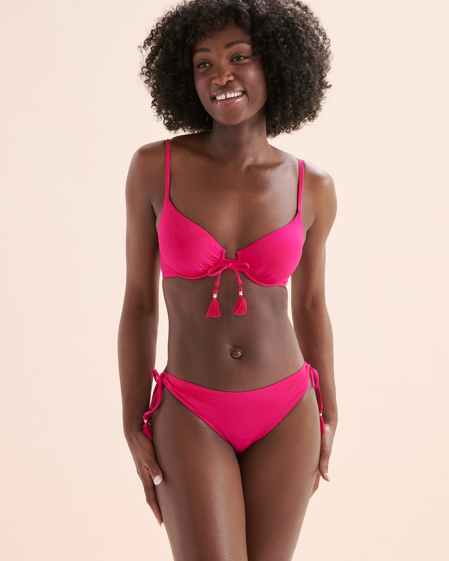 MY BIKINI STORY Boho Low Rise Bikini Bottom Pink Peacock 01300414 - View7
