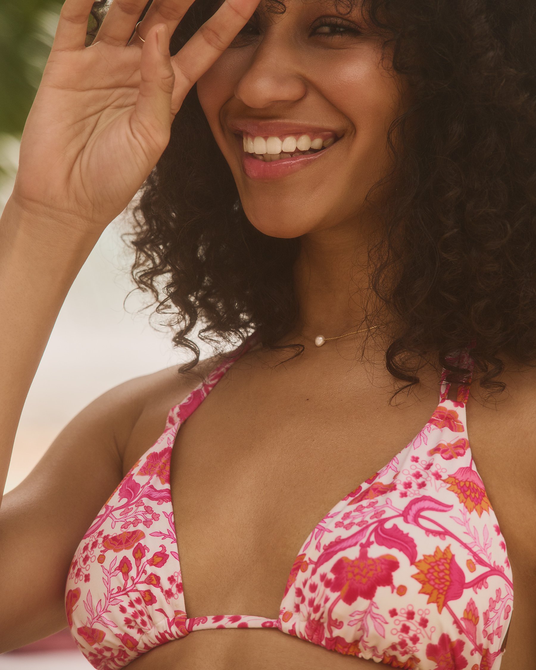 MY BIKINI STORY Boho Triangle Bikini Top Pink 01100386 - View2