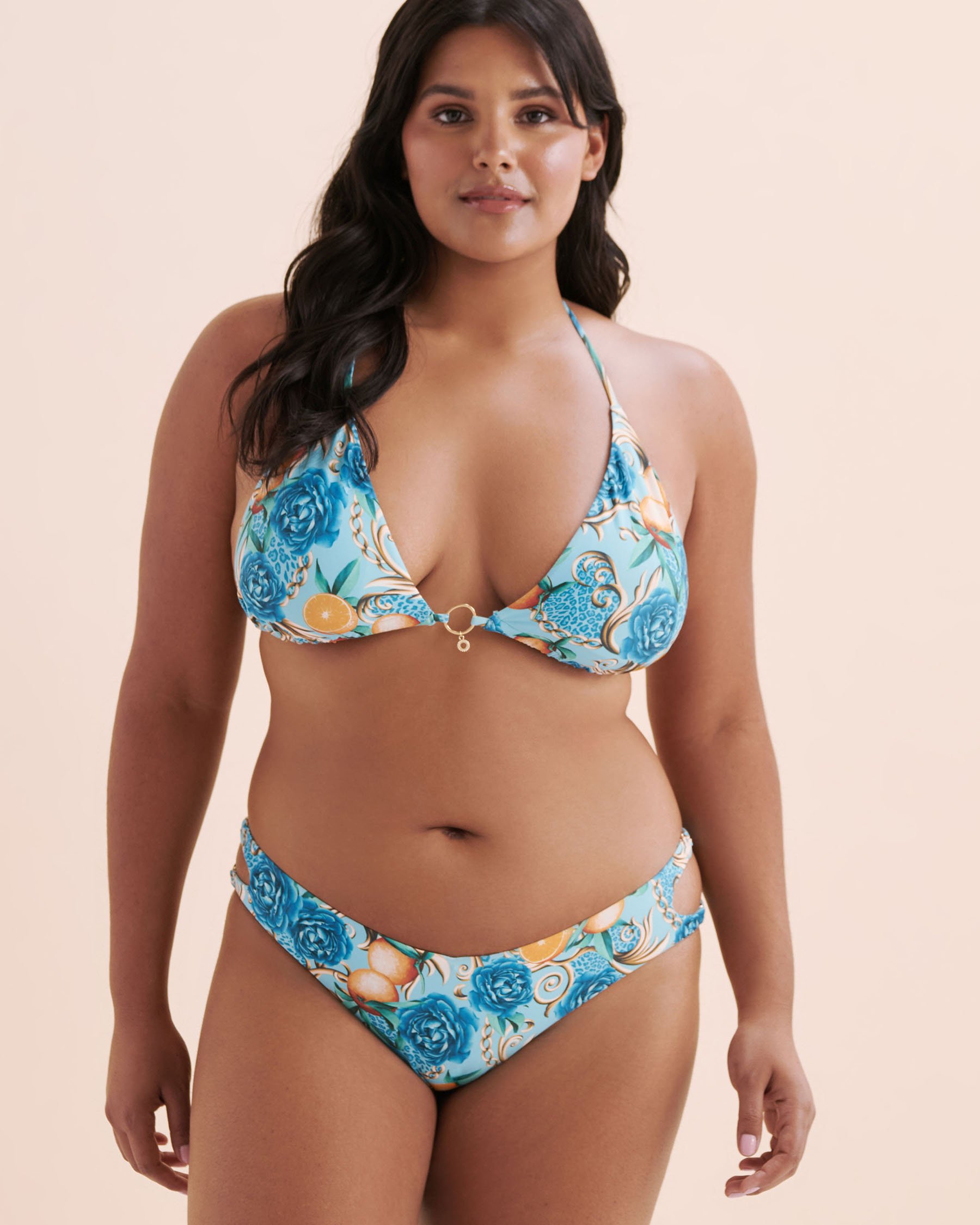 SEATONIC Chic Villa Low Rise Thong Bikini Bottom Blue Radiance 01300416 - View3