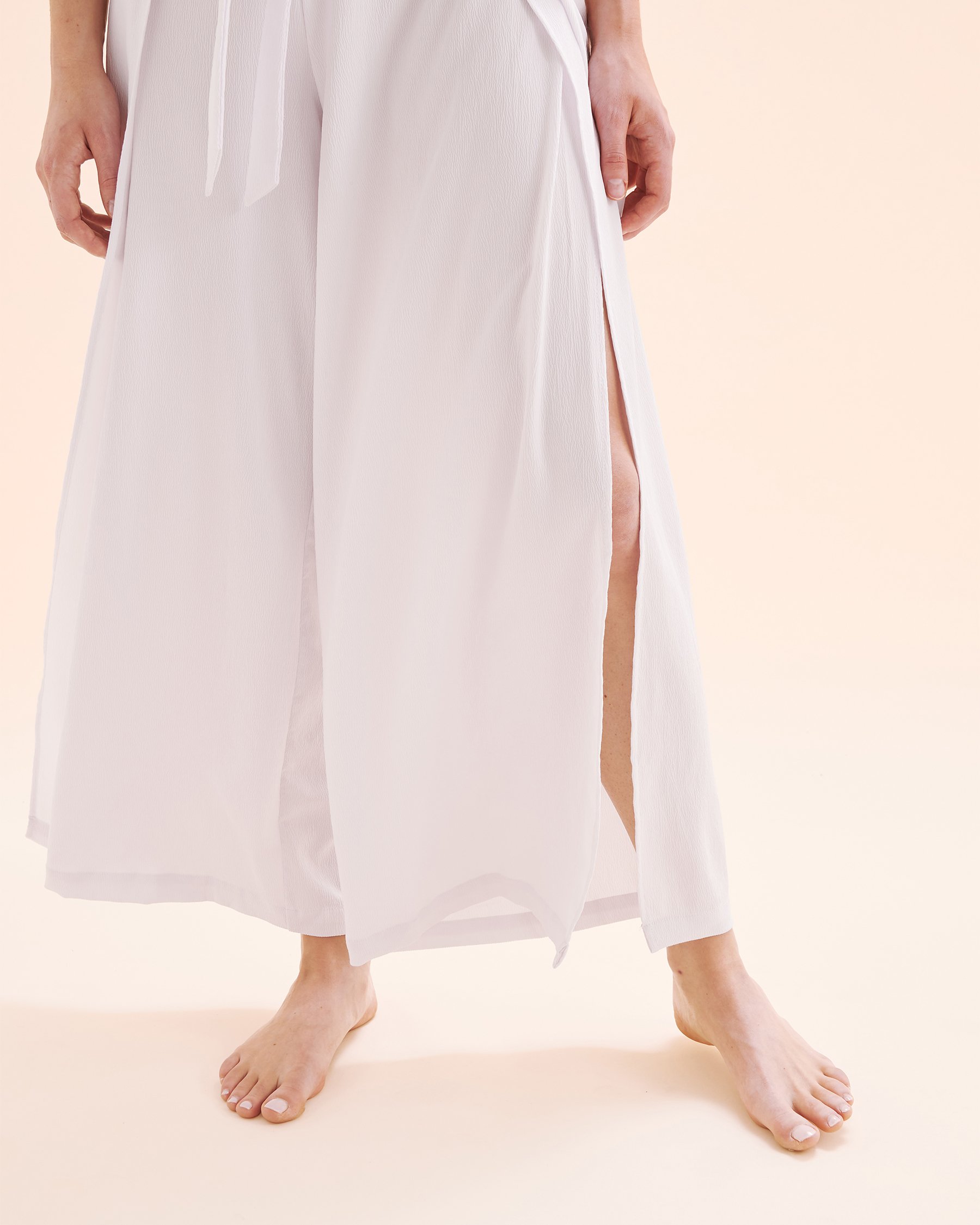 COSTA DEL REY Crepe Crinkle Pants Brilliant White 02200094 - View3