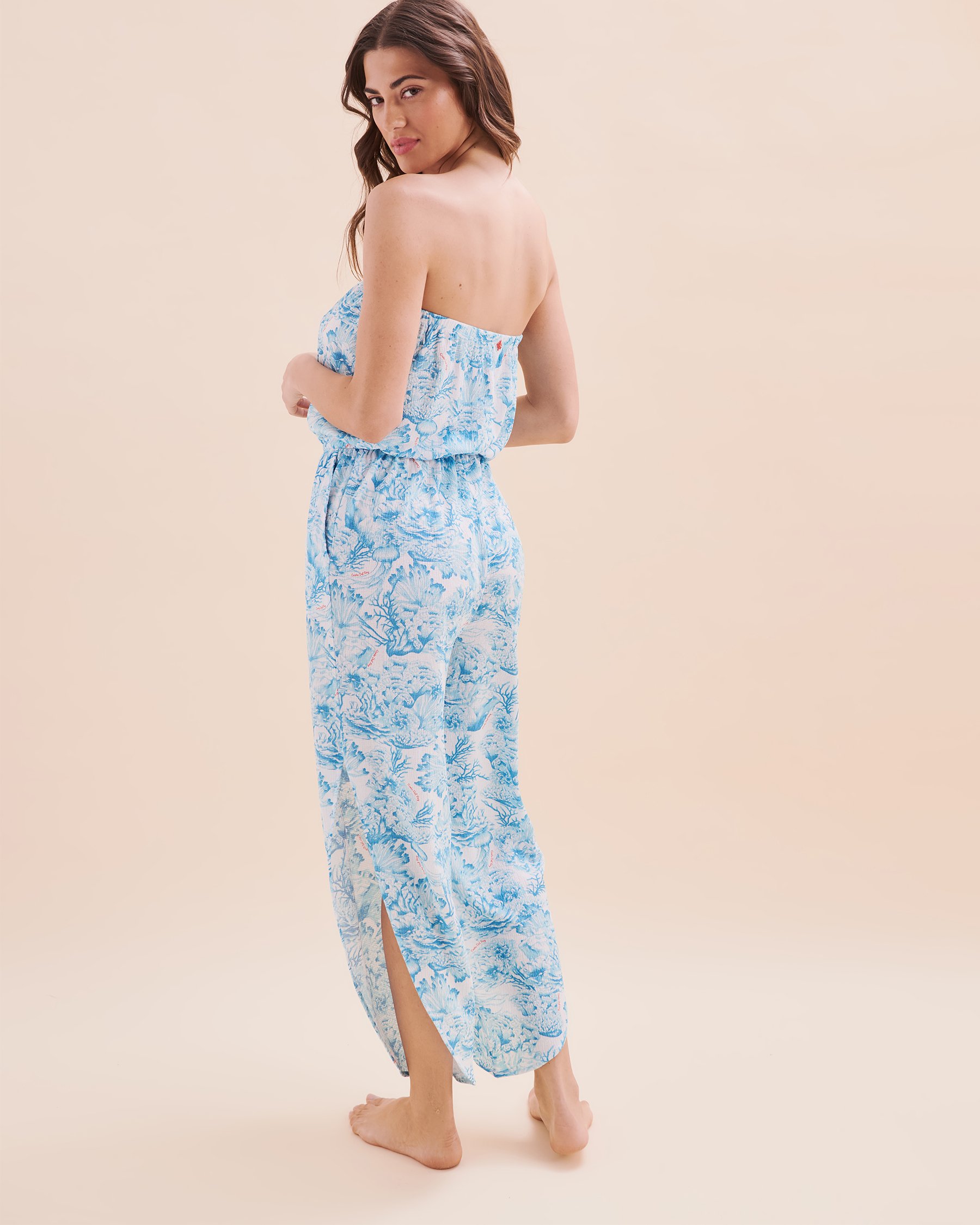 COSTA DEL REY Combinaison froissée en polyester Bleu corail 02300154 - Voir6