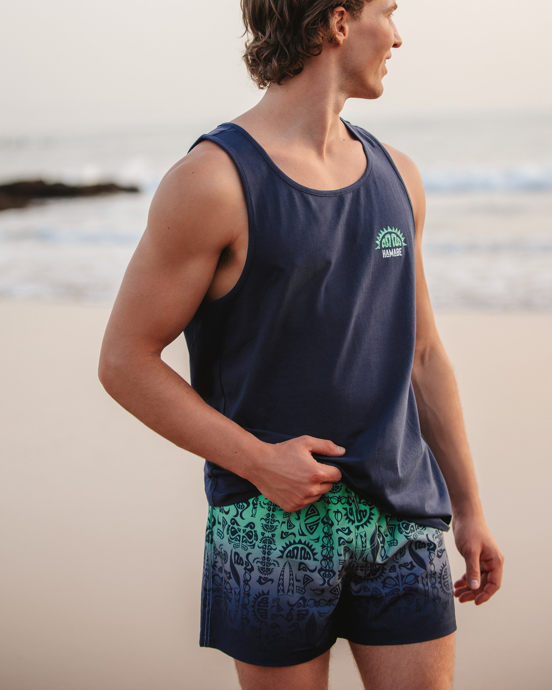 HAMABE Camisole en coton Bleu médiéval 04100032 - View1