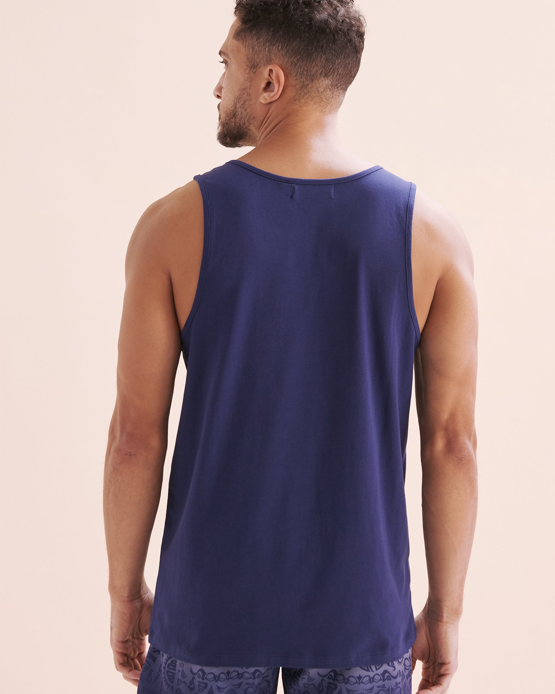 HAMABE Camisole en coton Bleu médiéval 04100032 - Voir4