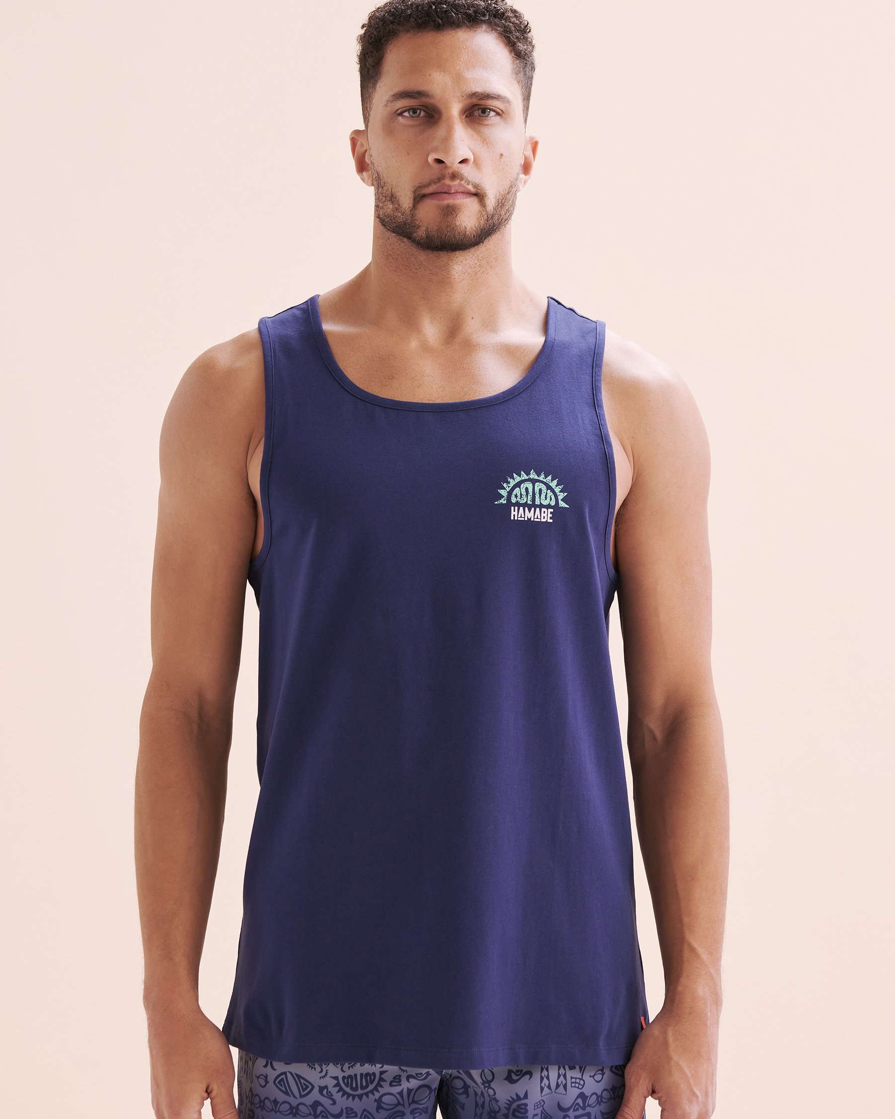 HAMABE Camisole en coton Bleu médiéval 04100032 - Voir6