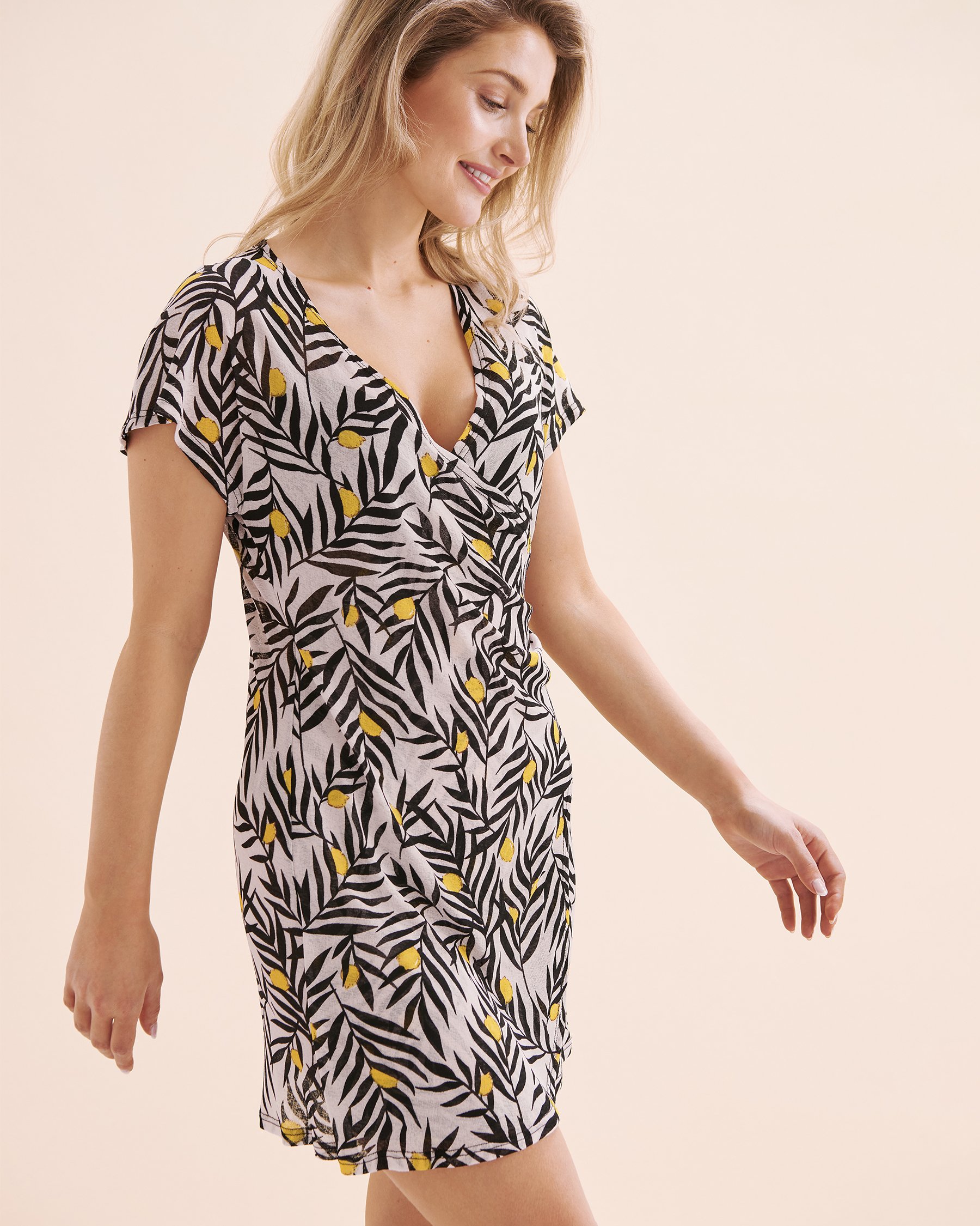 COVER ME Robe portefeuille courte Onion Skin Beige 25021128 - Voir4