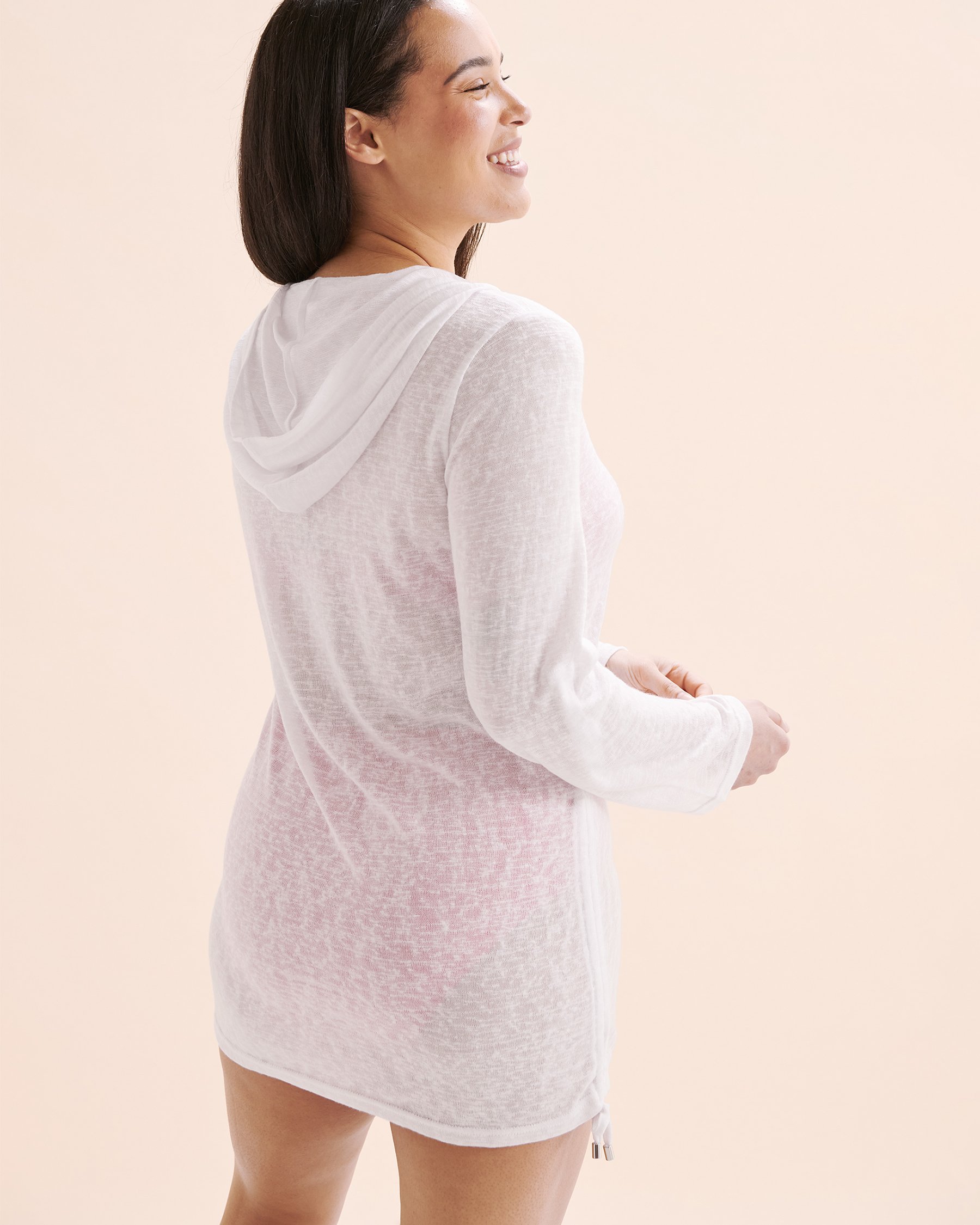 EAU DE SEA Hooded Knit Tunic Brilliant White 02400048 - View5