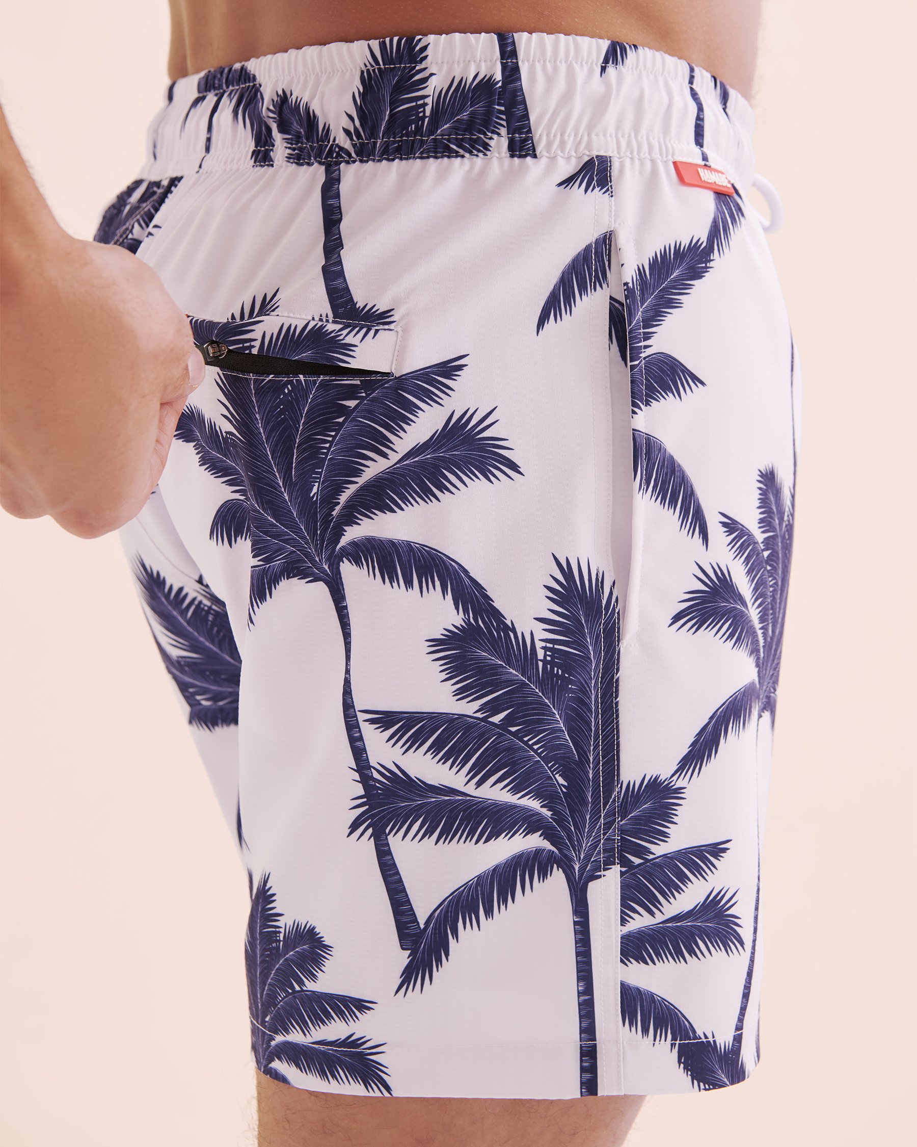 HAMABE Maillot volley seersucker avec longue doublure Blanc brillant 03100050 - Voir7