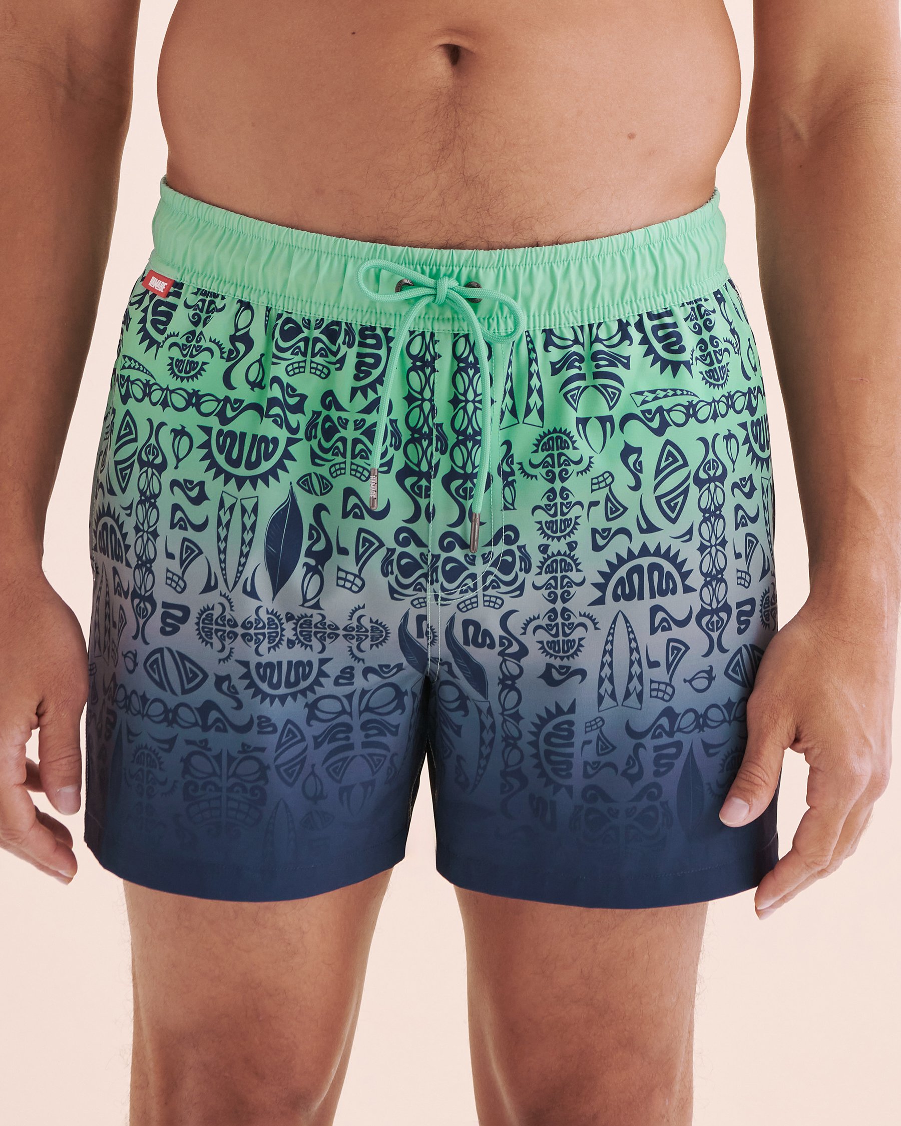 HAMABE Volley Swimsuit with Mesh Lining Turquoise Blue 03100051 - View5