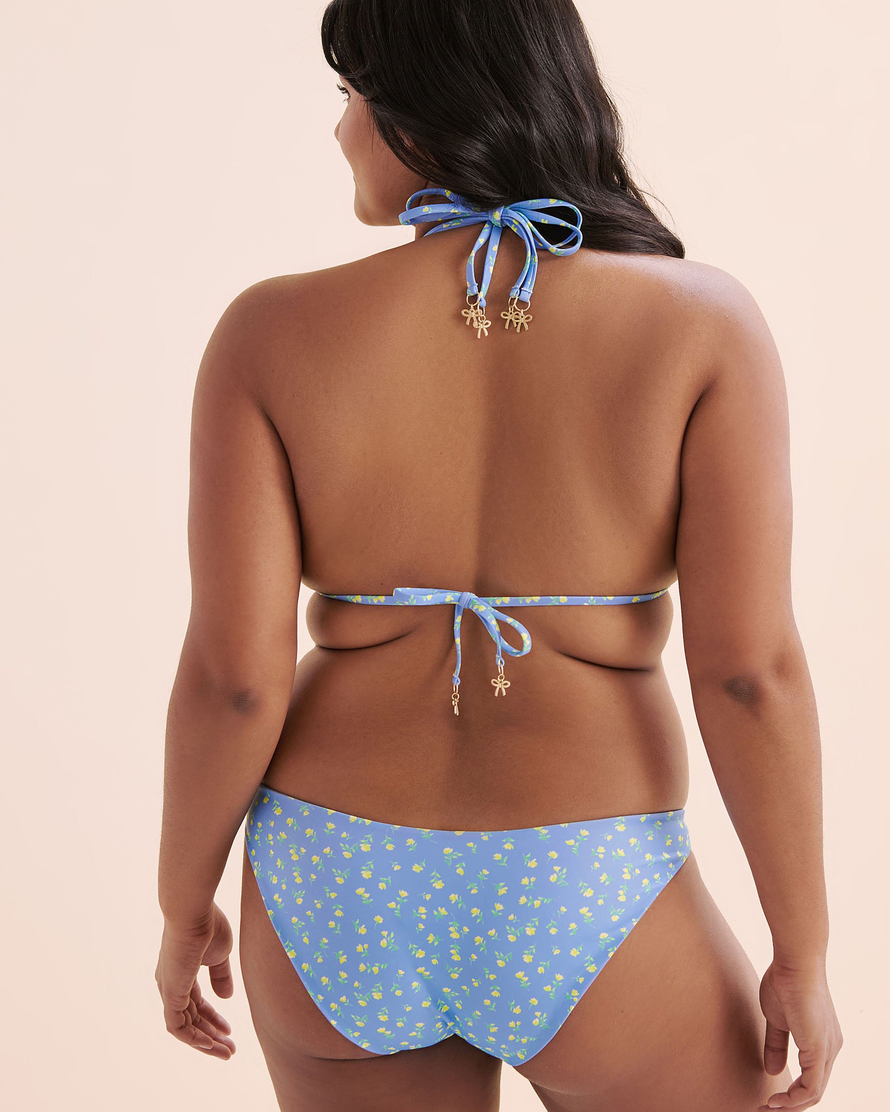 KULANI KINIS Haut de bikini triangle Lemon Bloom Bleu TOP155LEMB - View10
